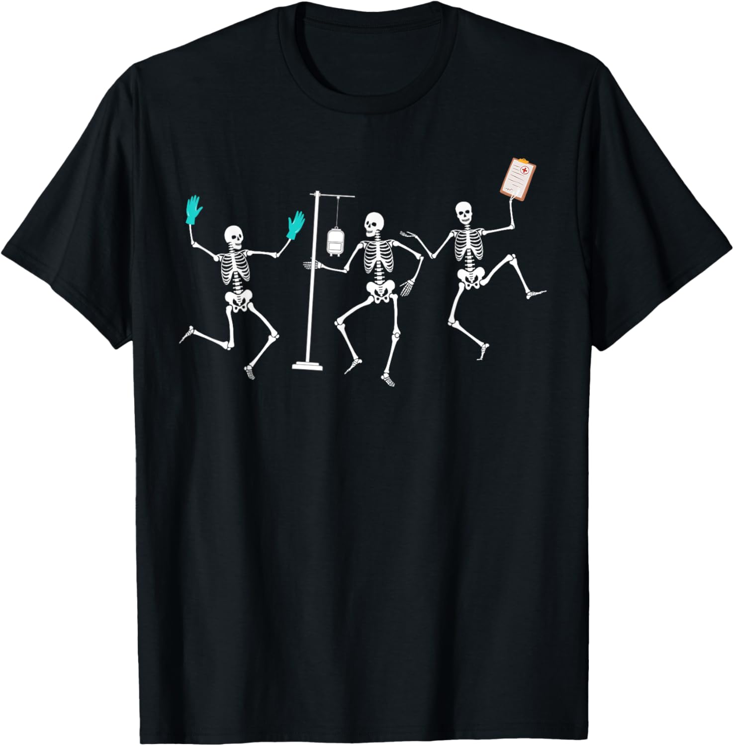 Funny Nurse Skeleton Halloween T-Shirt for Healthcare Workers - 3
