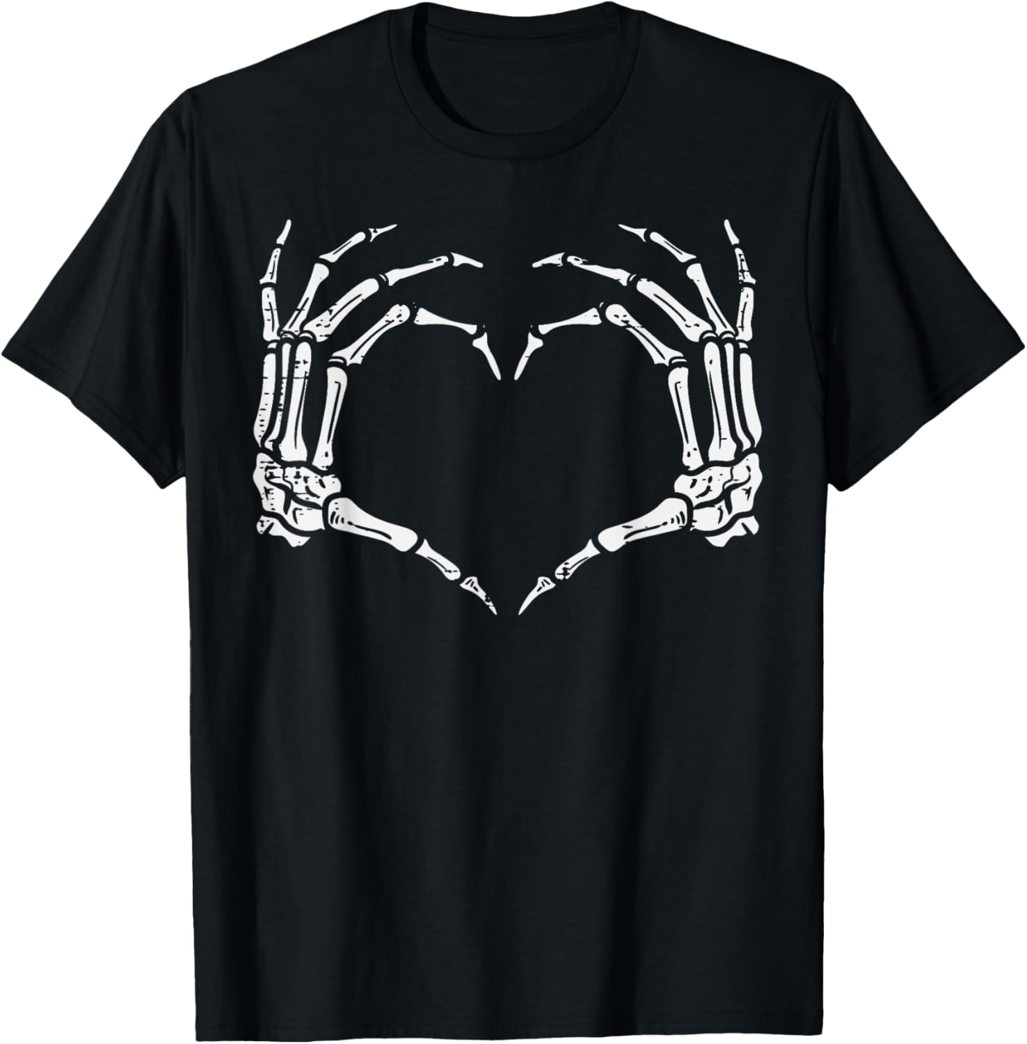 Skeleton Hands Heart Sign Halloween T-Shirt for Women and Girls - 1