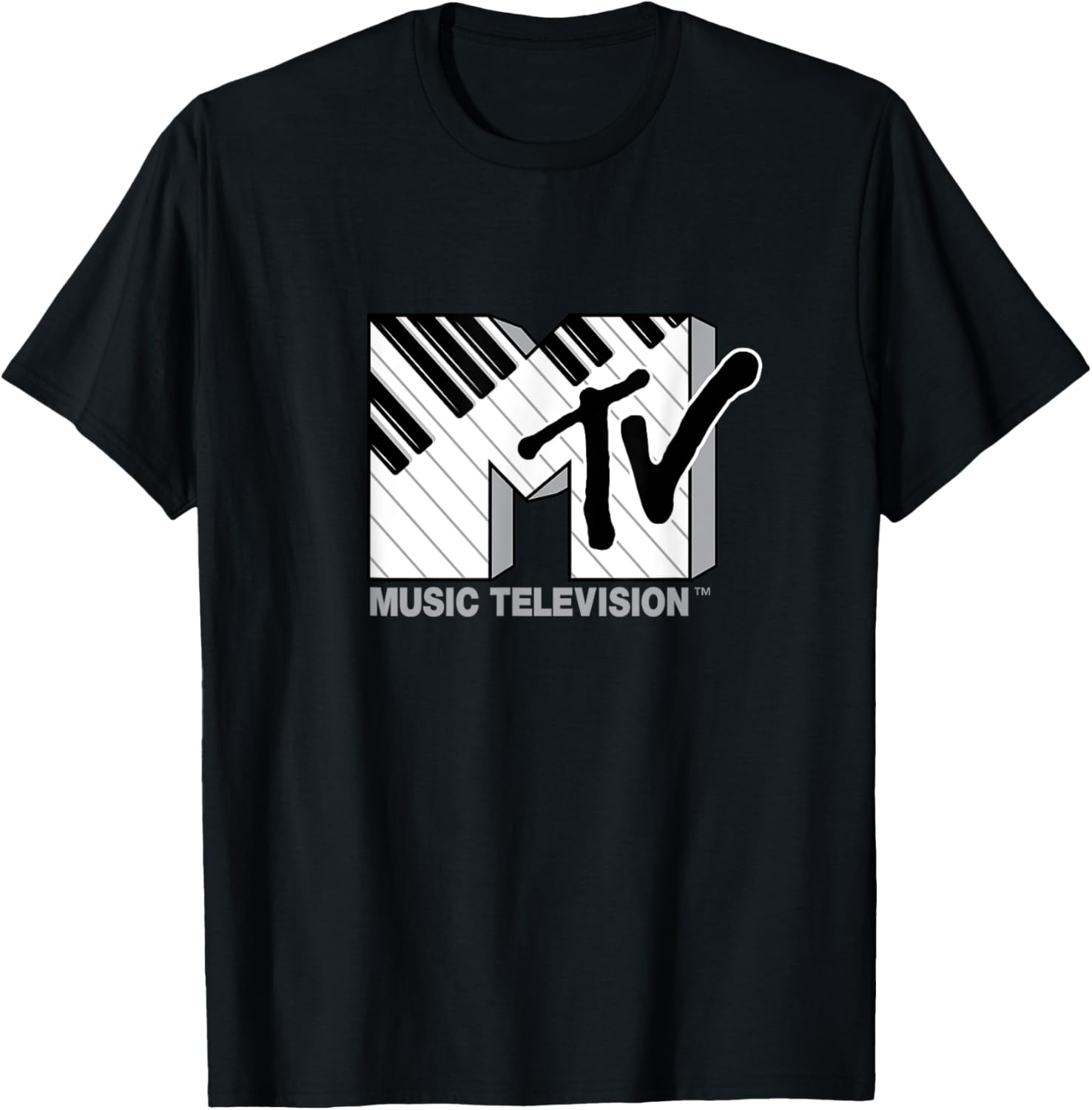 Mademark x MTV Official Logo T-Shirt with Black and White Piano Keys - 2