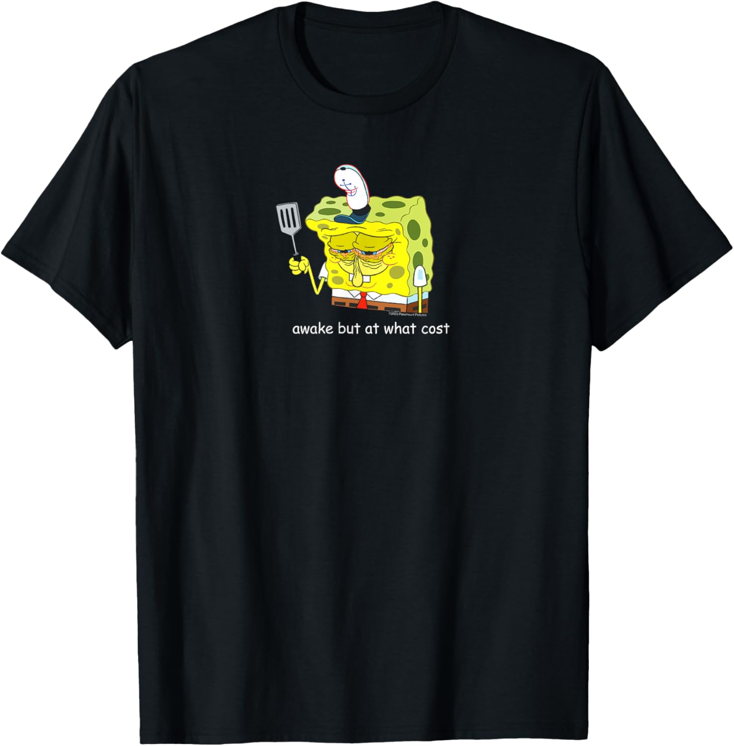 SpongeBob SquarePants Meme T-Shirt Awake But At What Cost Fun Apparel - 2