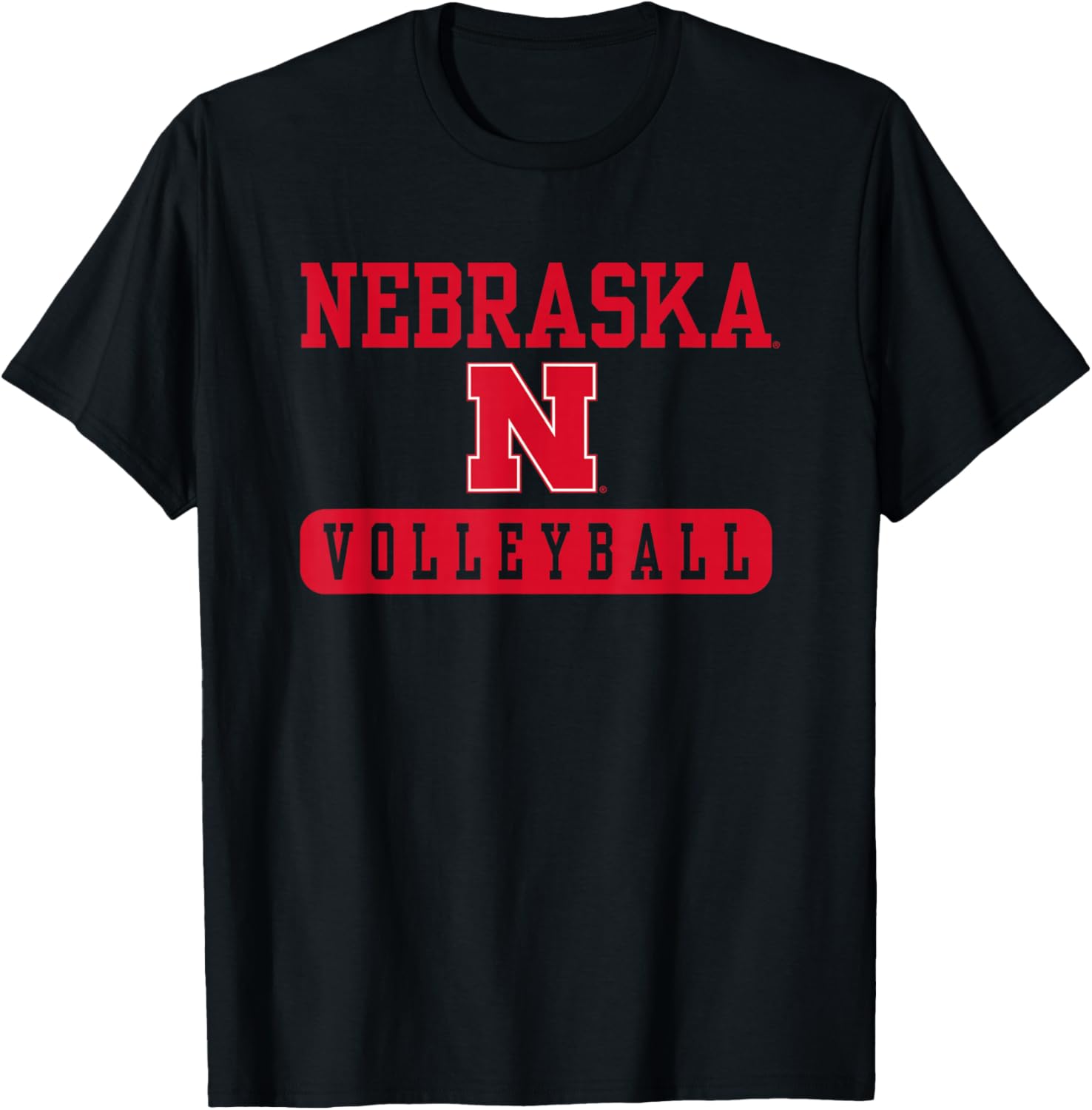 Elite Authentics Nebraska Cornhuskers Volleyball Black T-Shirt for All Ages - 2