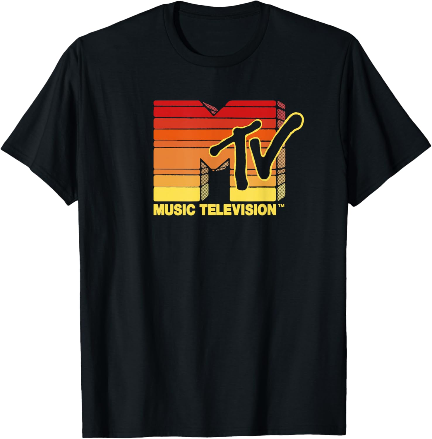 Mademark x MTV Vintage Sun Stripes Logo T-Shirt for Trendy Style - 6
