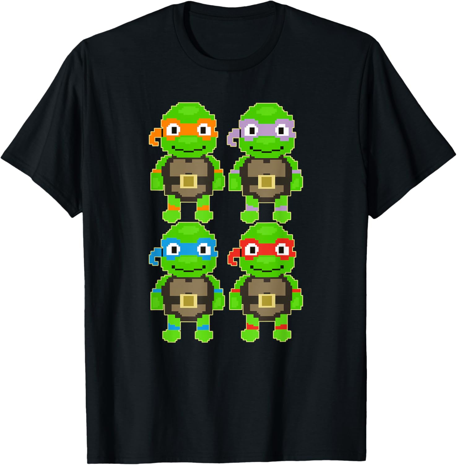Mademark TMNT Pixel Art T-Shirt for Fans of Teenage Mutant Ninja Turtles - 1
