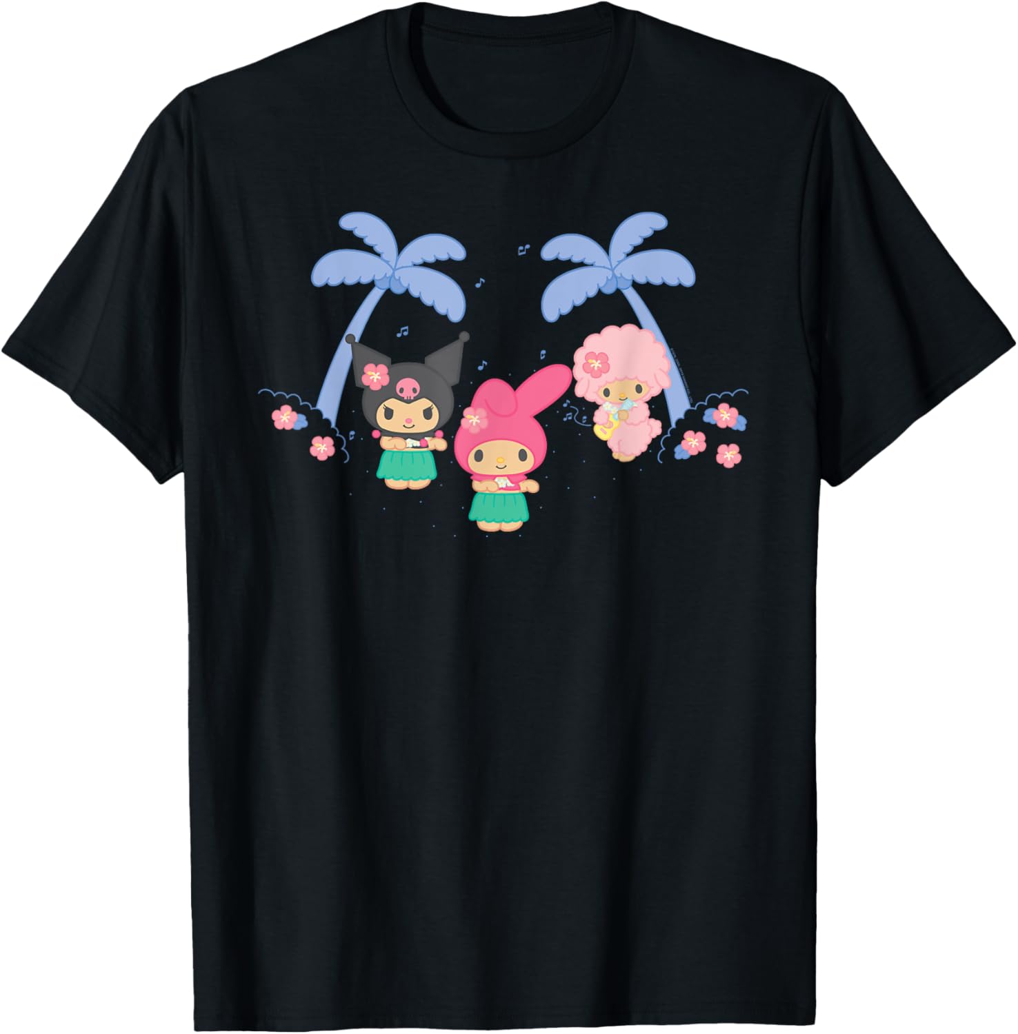 My Melody and Kuromi Tropical Hula T-Shirt for Fun Summer Style - 10