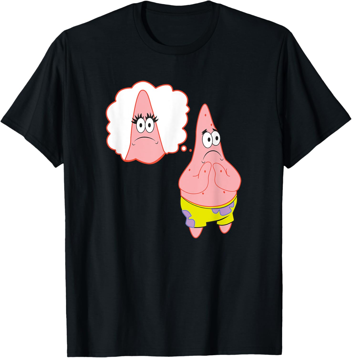 Mademark SpongeBob Patrick Star Introspection T-Shirt for Fun Style - 4