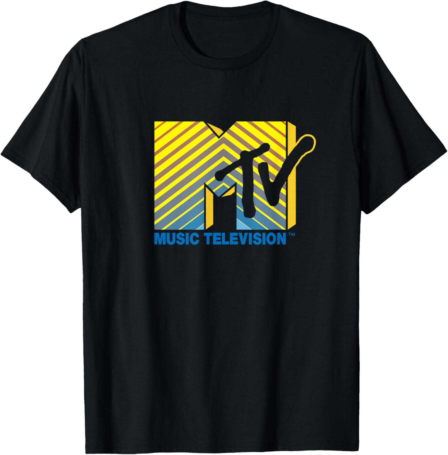 Mademark x MTV Official Logo T-Shirt Blue to Yellow Stylish Design - 7