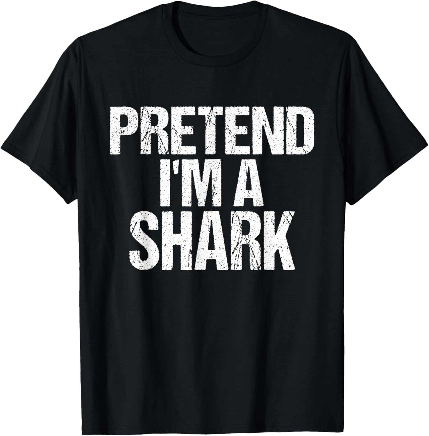 Funny Pretend I'm A Shark Lazy Halloween Costume T-Shirt for Fun Parties - 1
