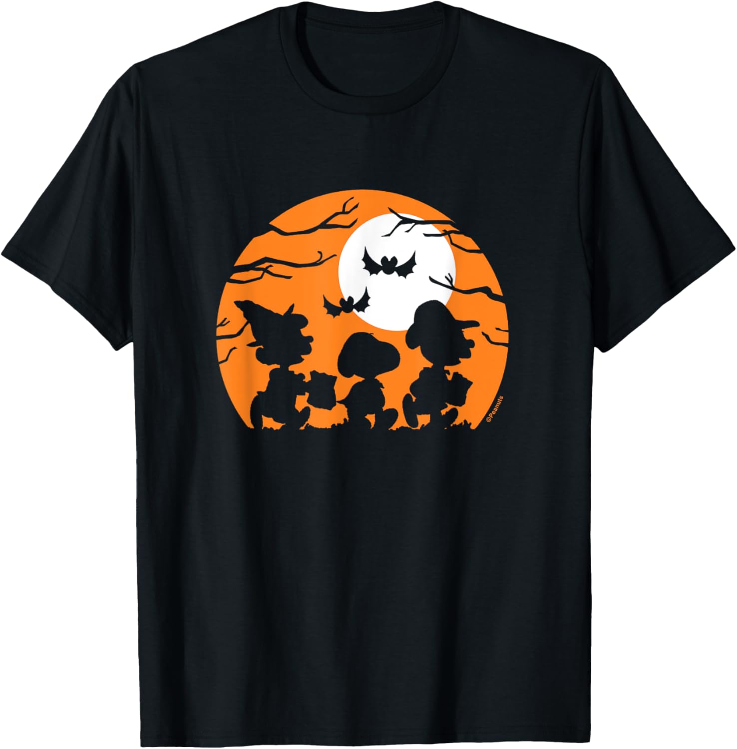Peanuts Halloween Trick or Treat Silhouettes T-Shirt for Fun Celebrations - 3