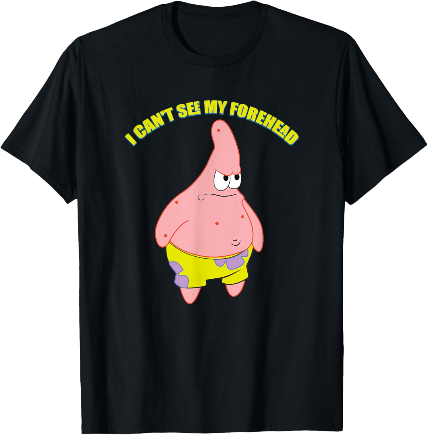 Mademark Patrick Star T-Shirt - Funny I Can't See My Forehead Design - 12