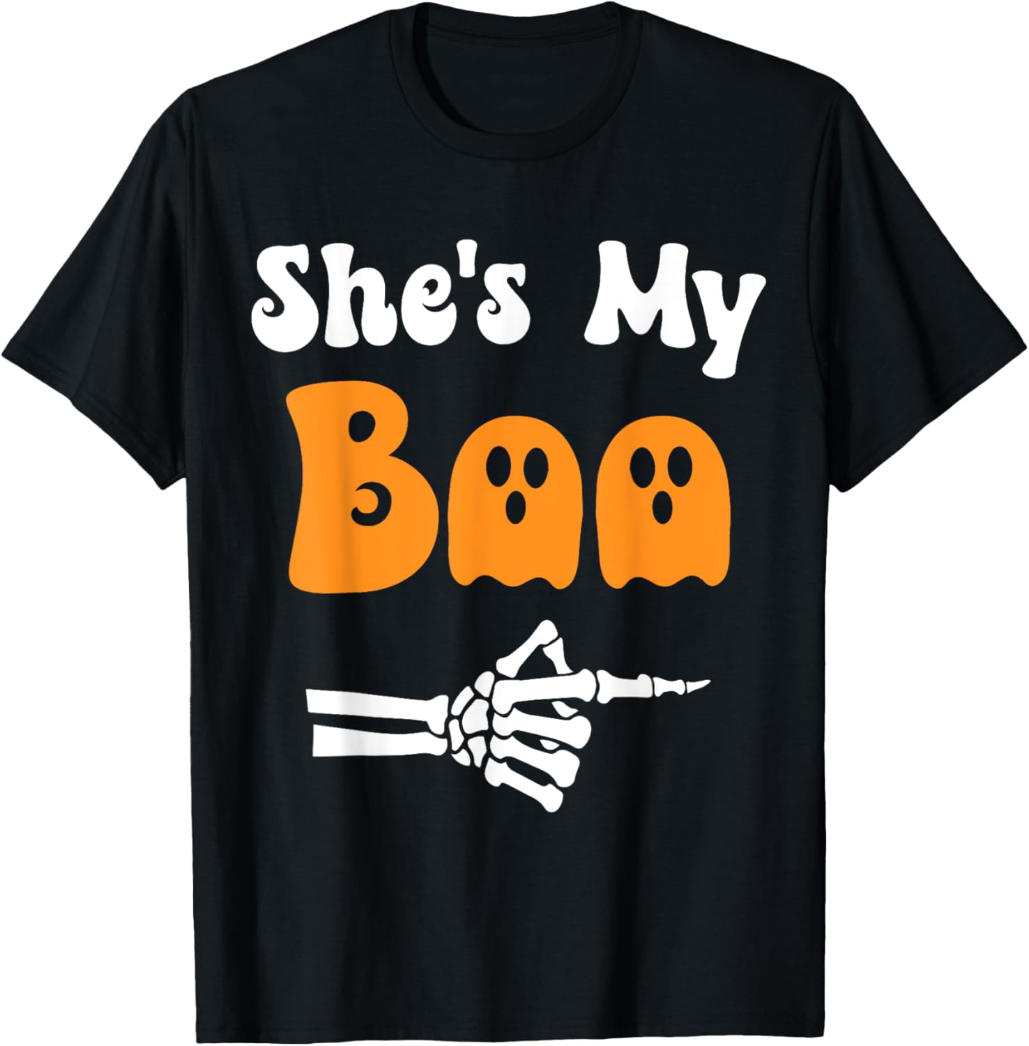Cute She's My Boo Matching Halloween Pajama T-shirt for Couples - 1