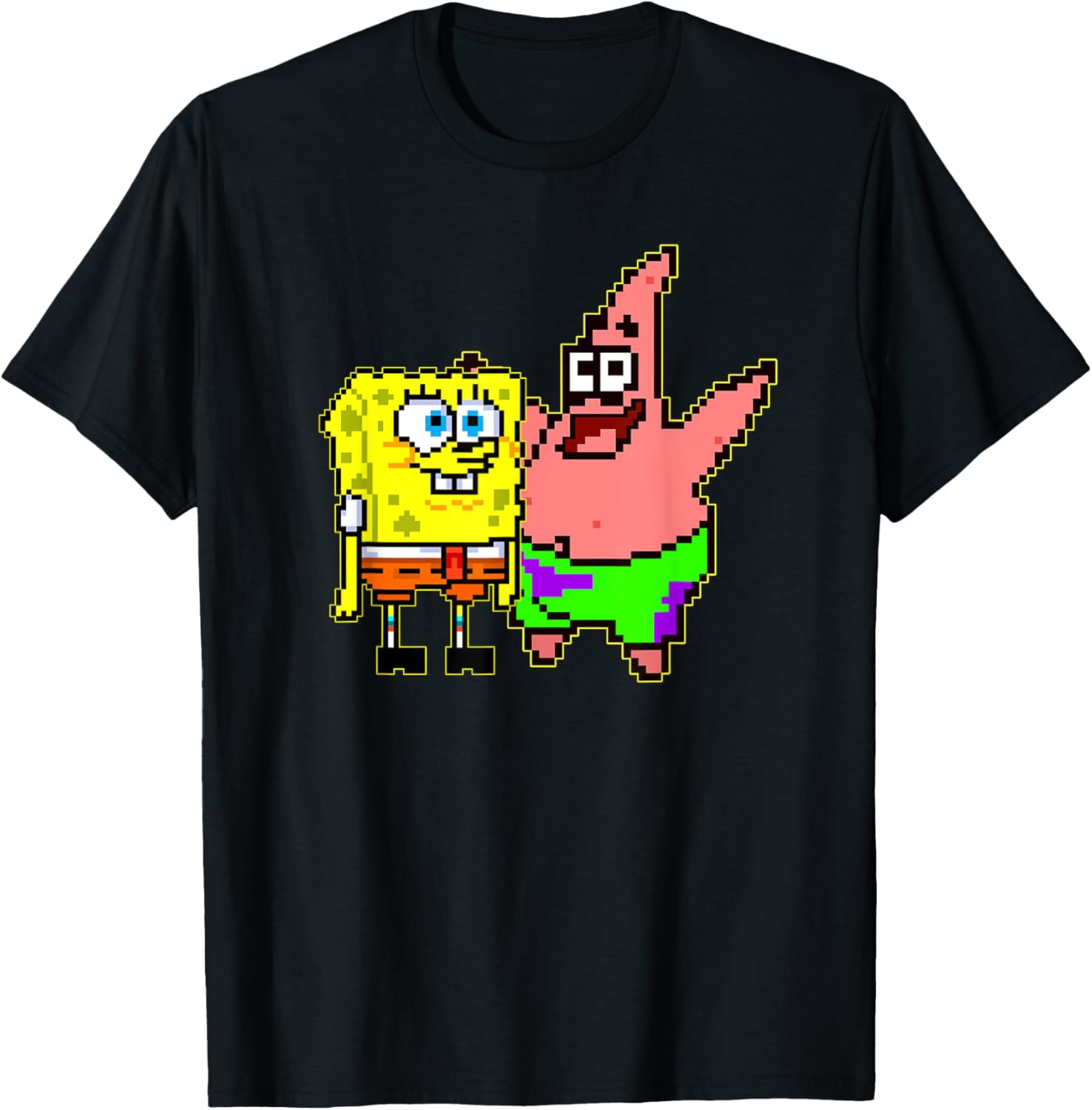 Mademark SpongeBob and Patrick Pixel Art T-Shirt for Fun Fashion Lovers - 2