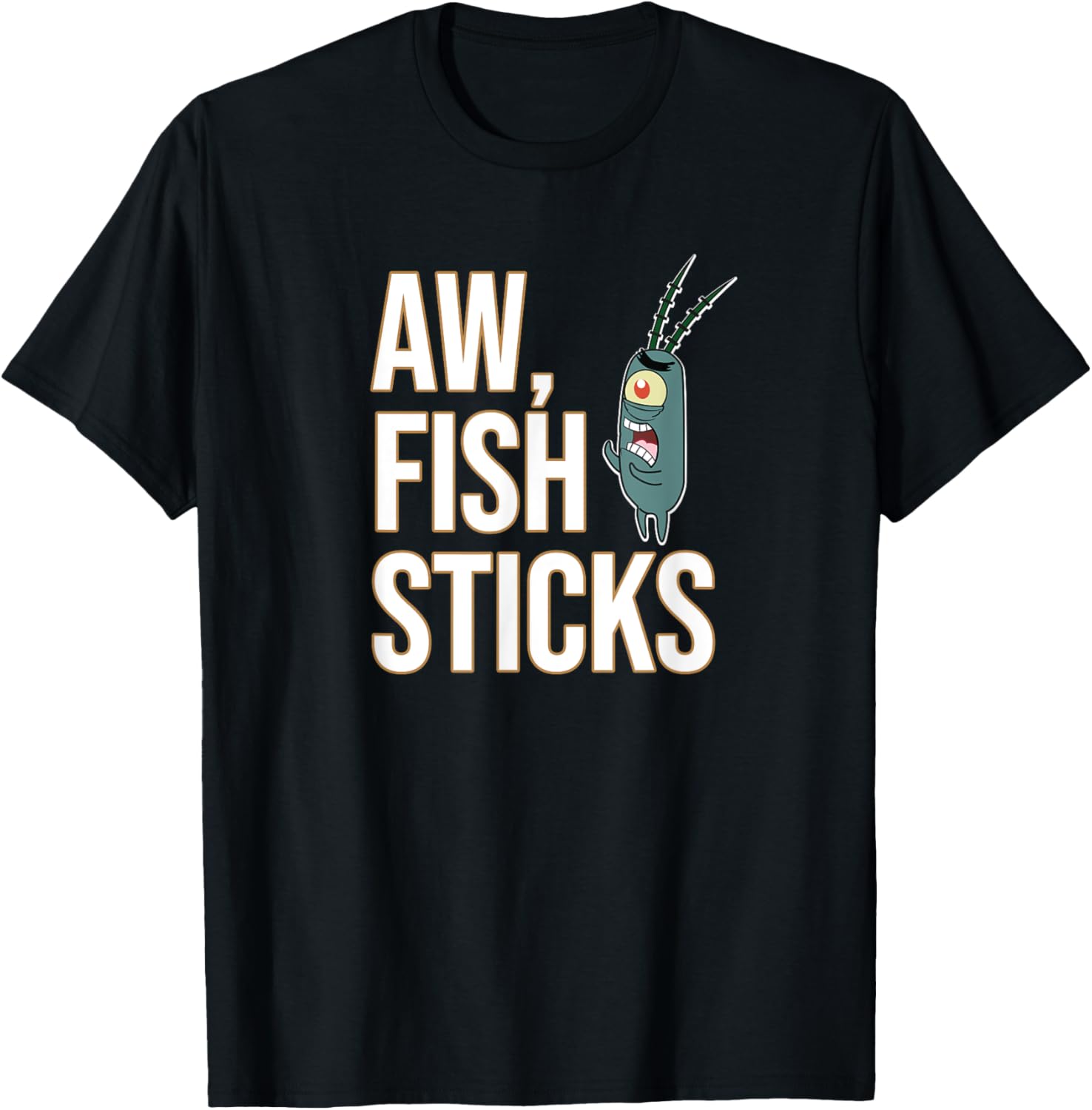 Mademark SpongeBob SquarePants Plankton Aw Fish Sticks T-Shirt for Fans - 8
