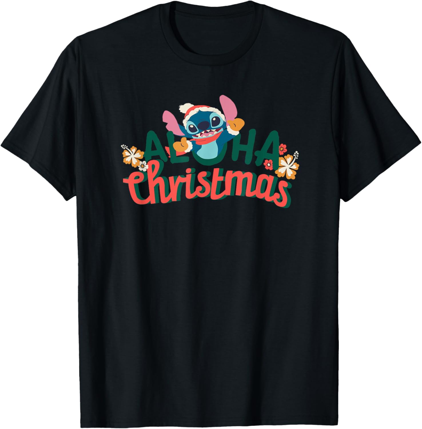 Amazon Essentials Men's Aloha Christmas T-Shirt Black Graphic Print Small - 5