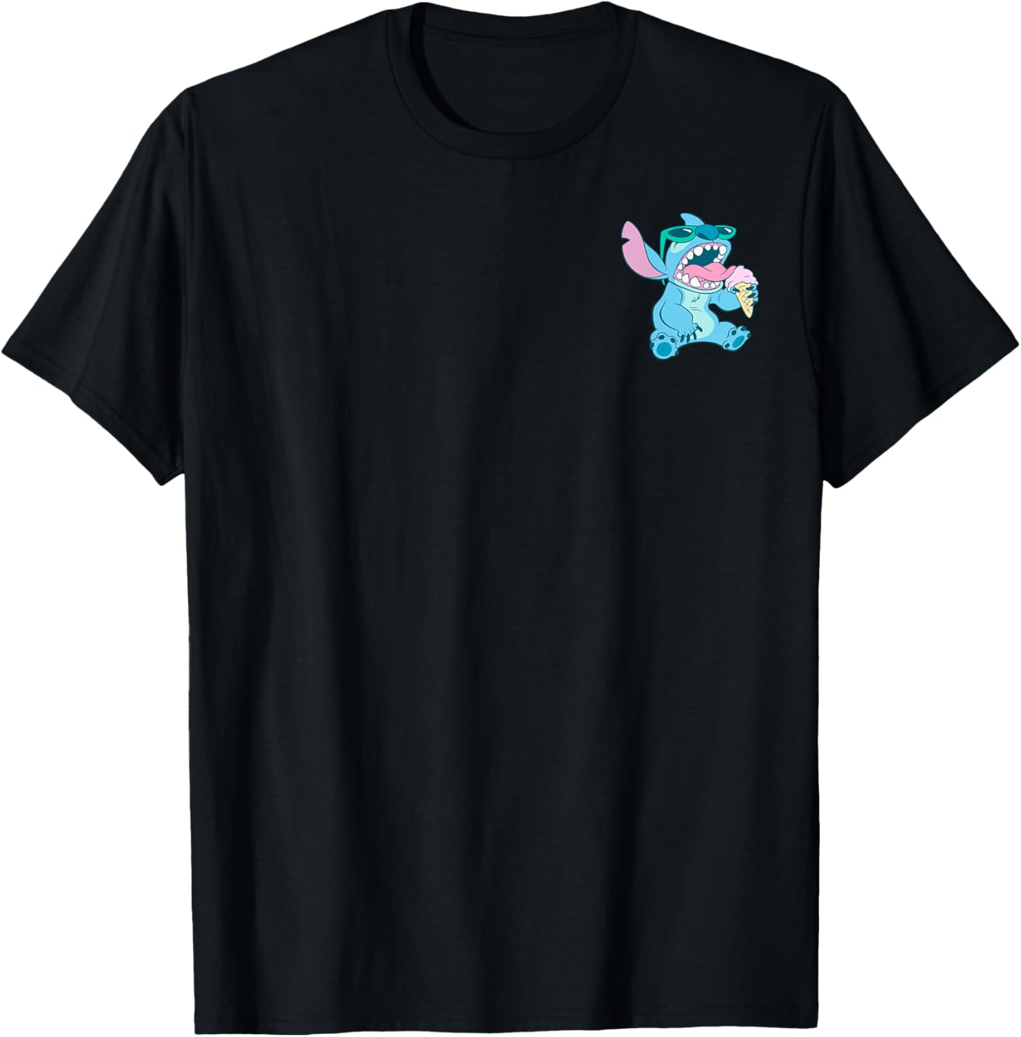 Disney Lilo & Stitch Retro Pocket Logo T-Shirt with Ice Cream Design - 2
