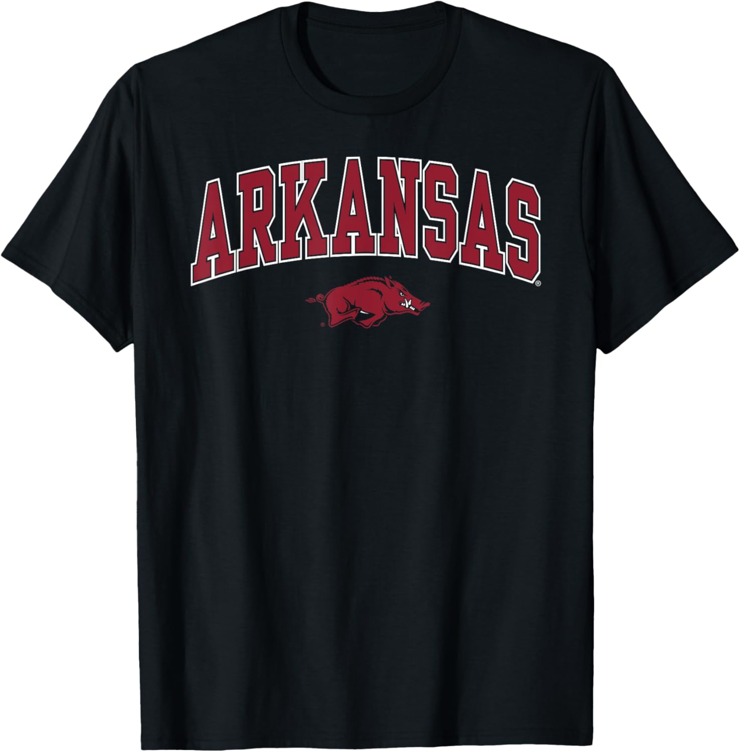 Arkansas Razorbacks Arch Design Black T-Shirt for Sports Fans - 1