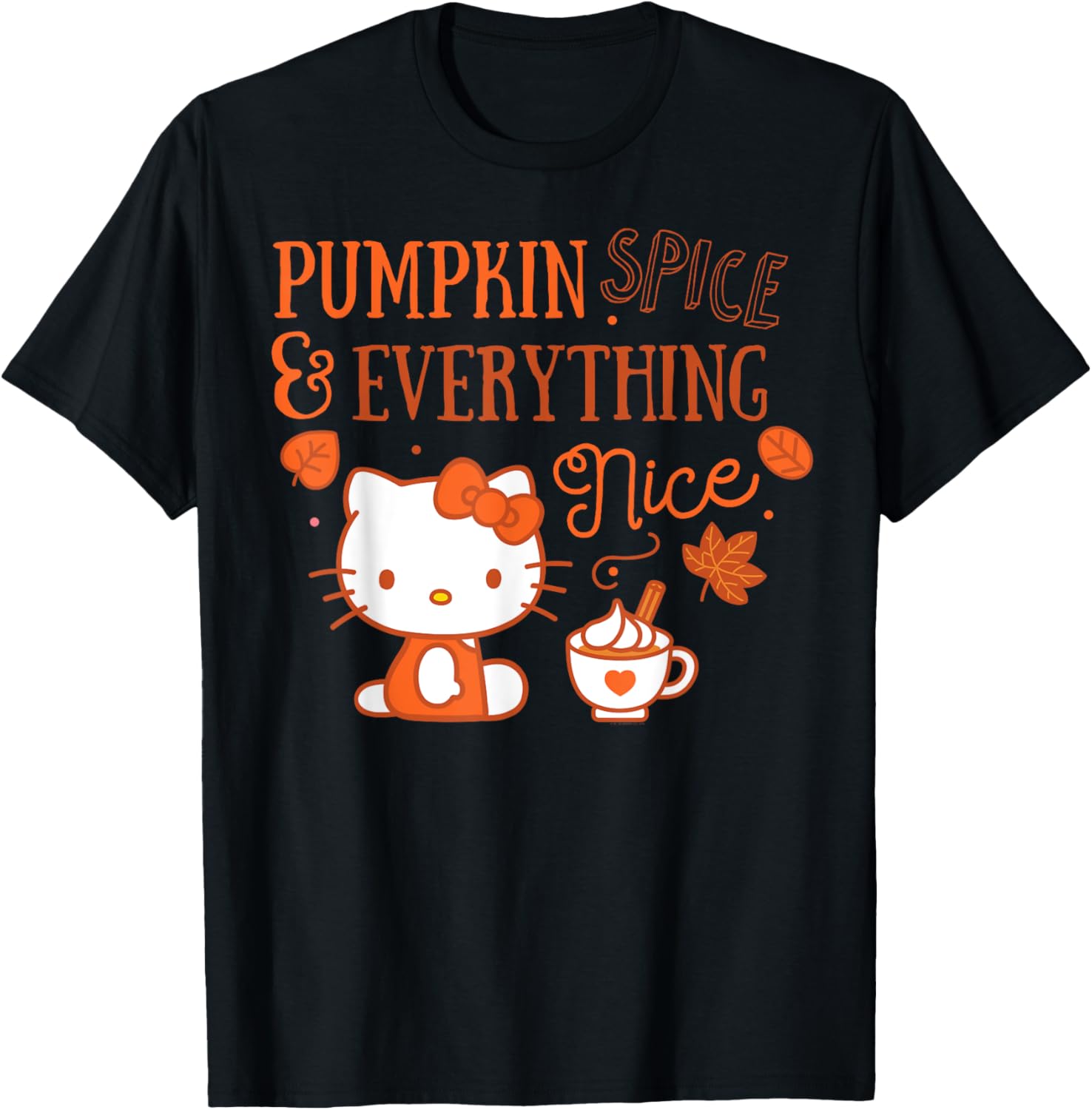 Cute Hello Kitty Pumpkin Spice T-Shirt Perfect for Fall Fashion - 12