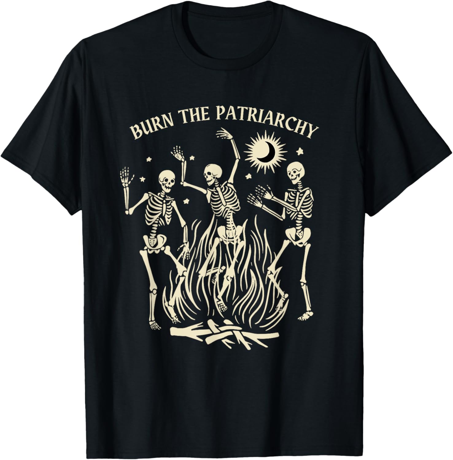 Funny Feminist Halloween T-Shirt Burn The Patriarchy Black Tee for Women - 9