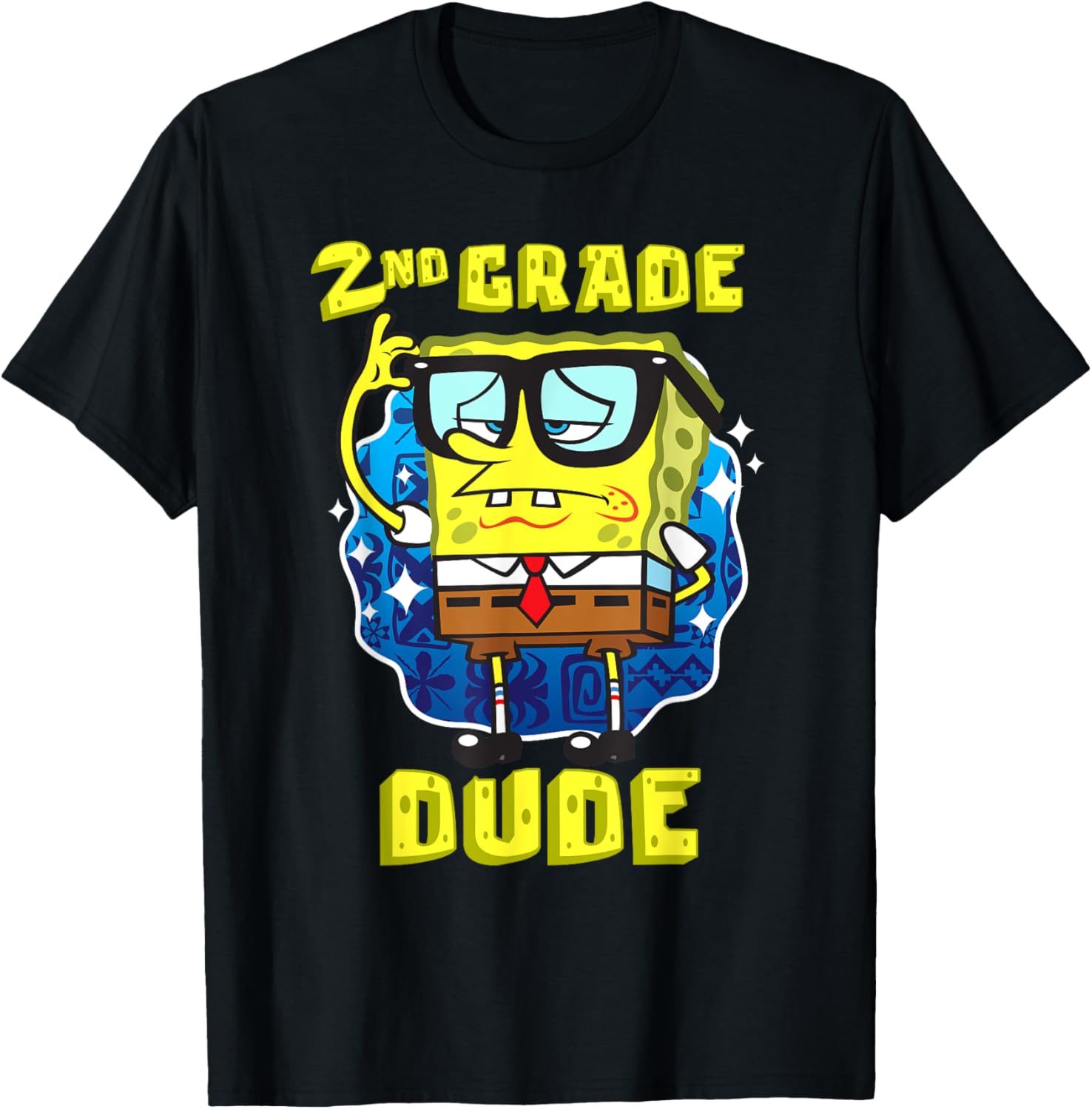 Mademark SpongeBob SquarePants 2nd Grader Dude Glasses T-Shirt for Kids - 8