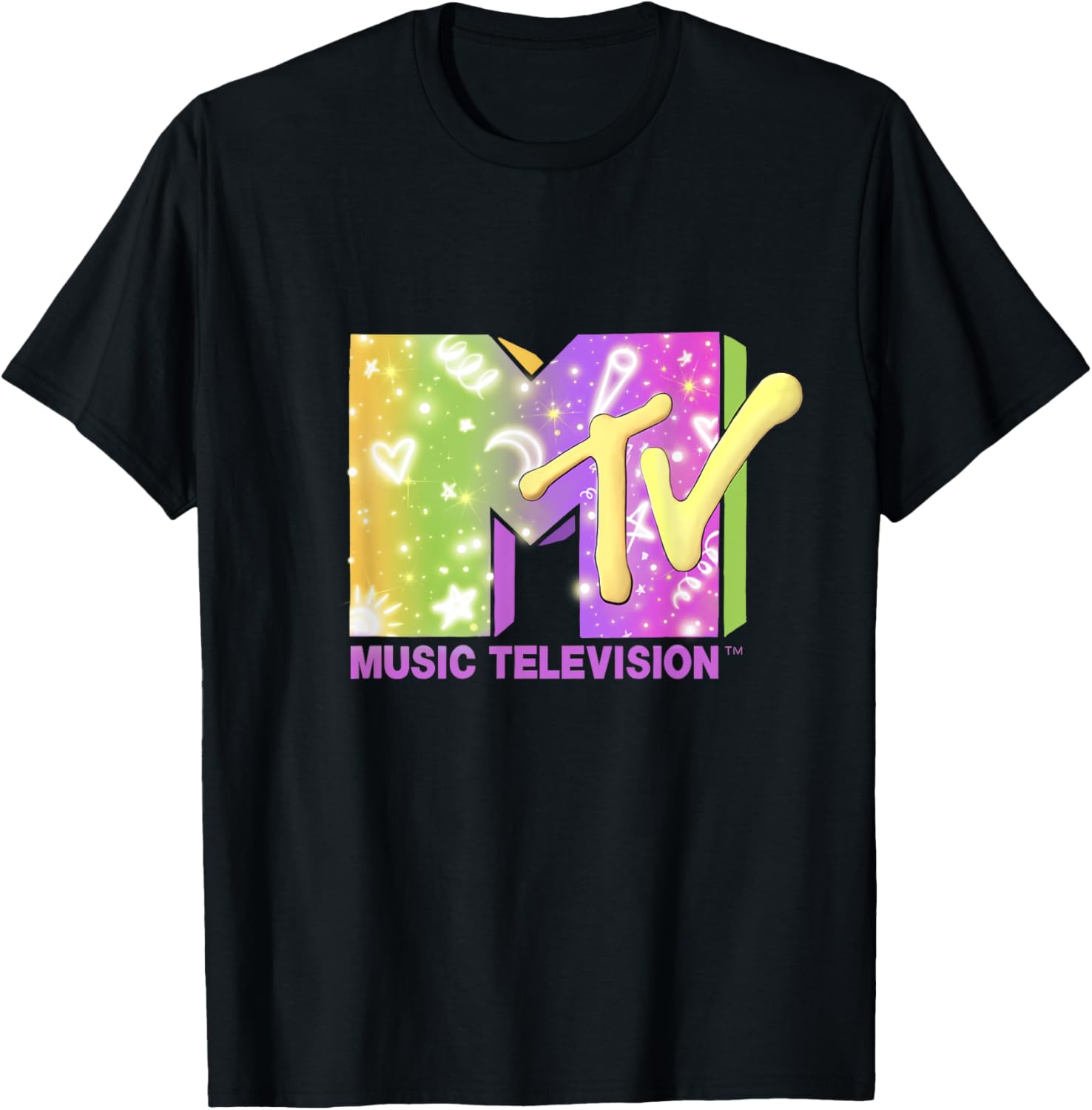 Mademark x MTV Neon Party Elements T-Shirt - Official MTV Logo Tee - 8