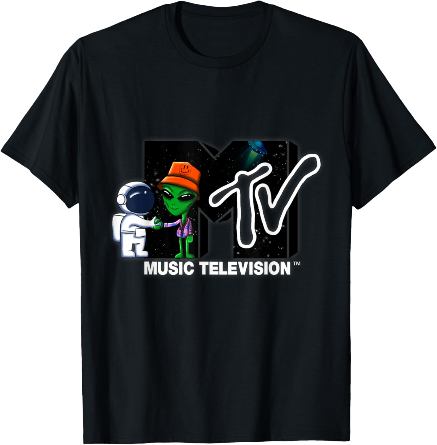 Mademark x MTV Astronaut Alien Space T-Shirt Official MTV Logo Design - 8