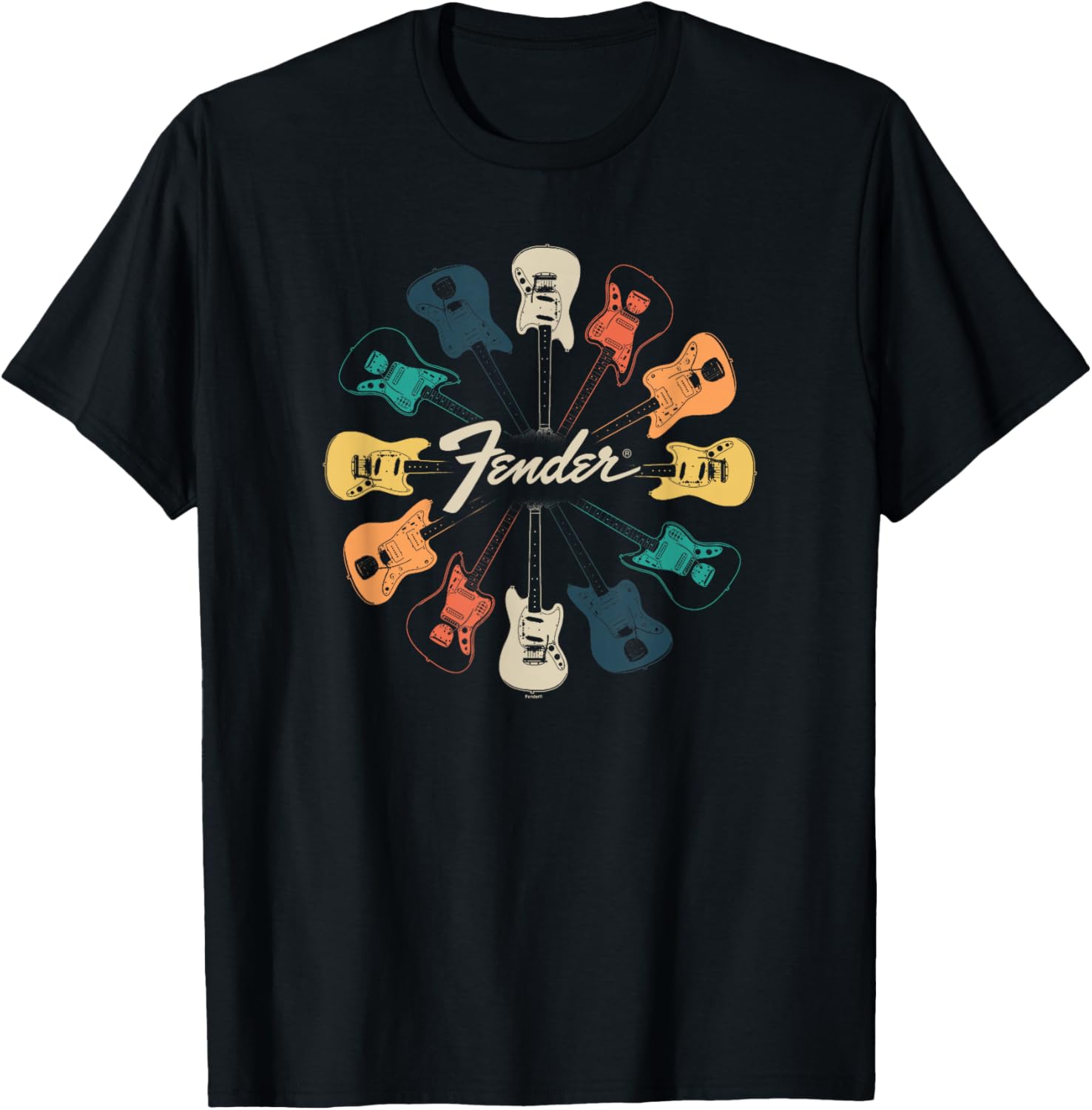 Fender Retro Kaleidoscope Guitar T-Shirt for Music Lovers - 1