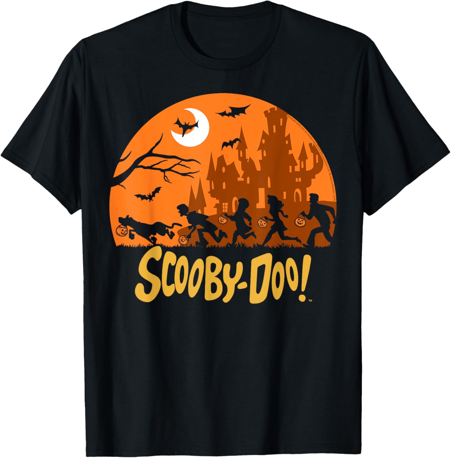Scooby-Doo Gang Halloween Silhouette Logo T-Shirt for Fans and Fun - 1