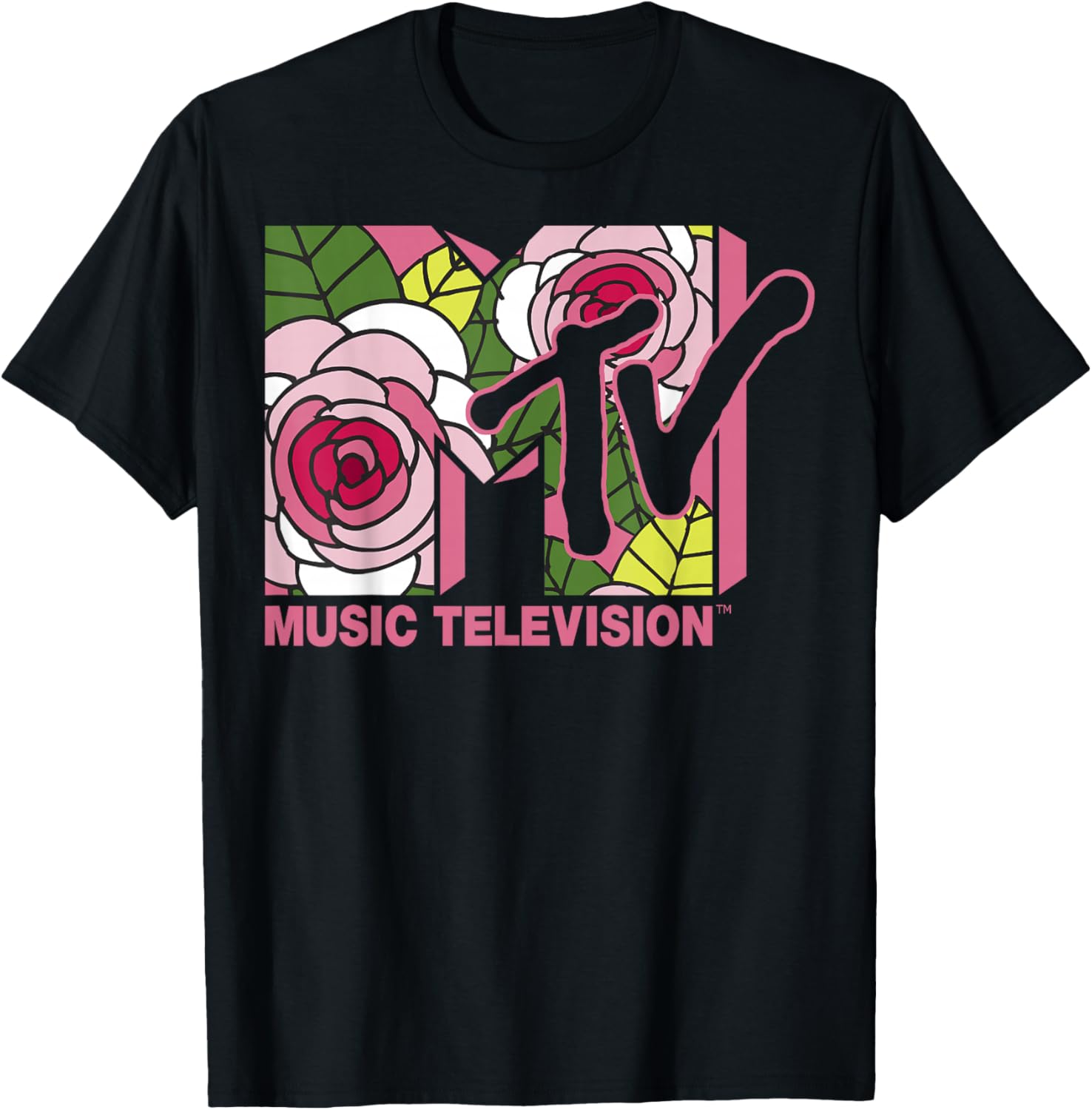 MTV Floral Roses Music Television Logo T-Shirt for Trendy Style - 10
