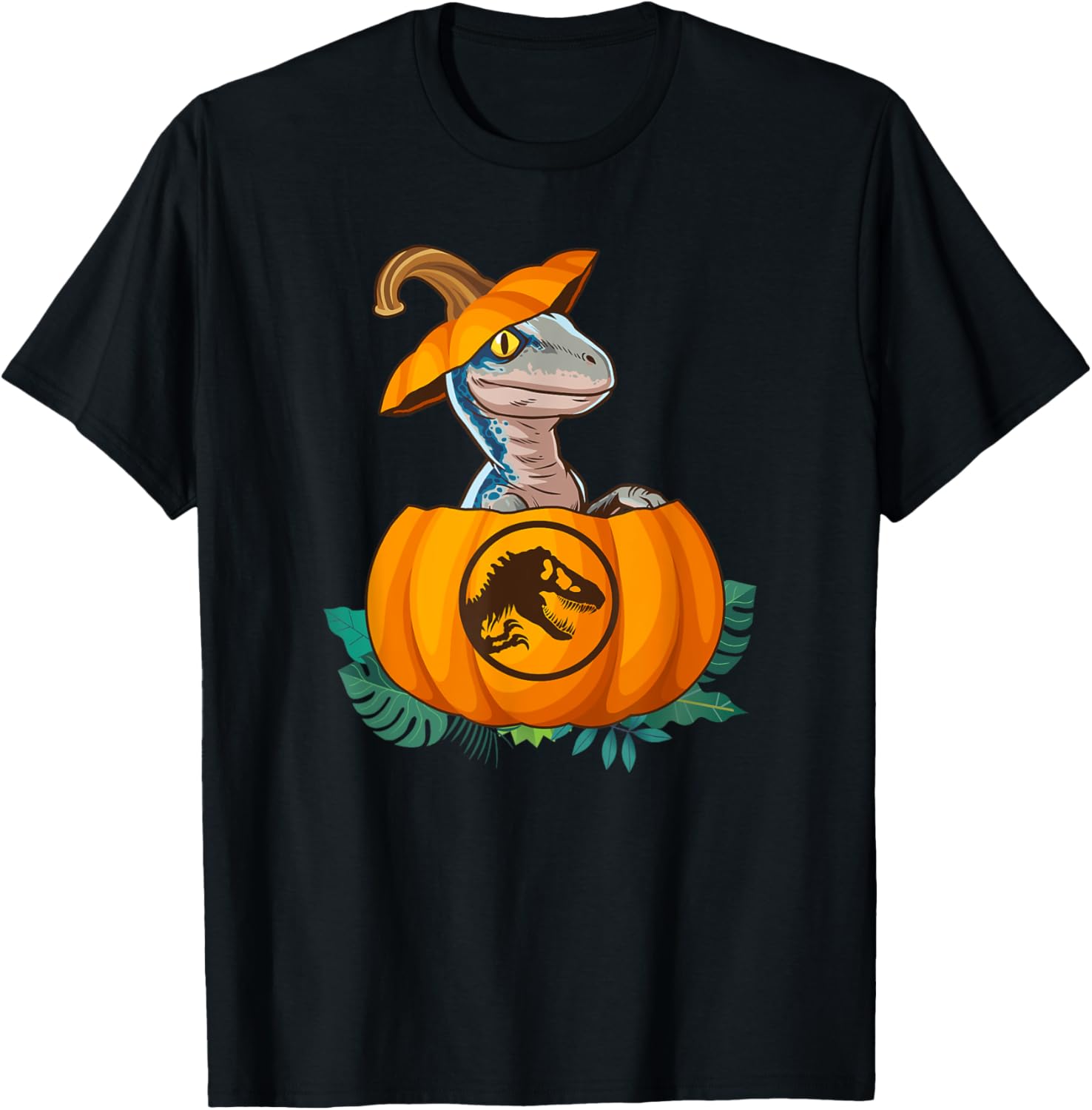 Jurassic World Halloween Dinosaur Pumpkin Logo T-Shirt for Kids and Adults - 2