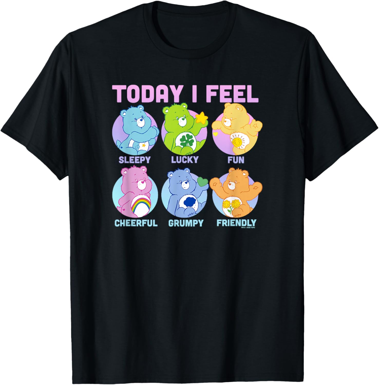 Vintage Neon Care Bears Emotions Box Ups T-Shirt for Fun Fashion - 10