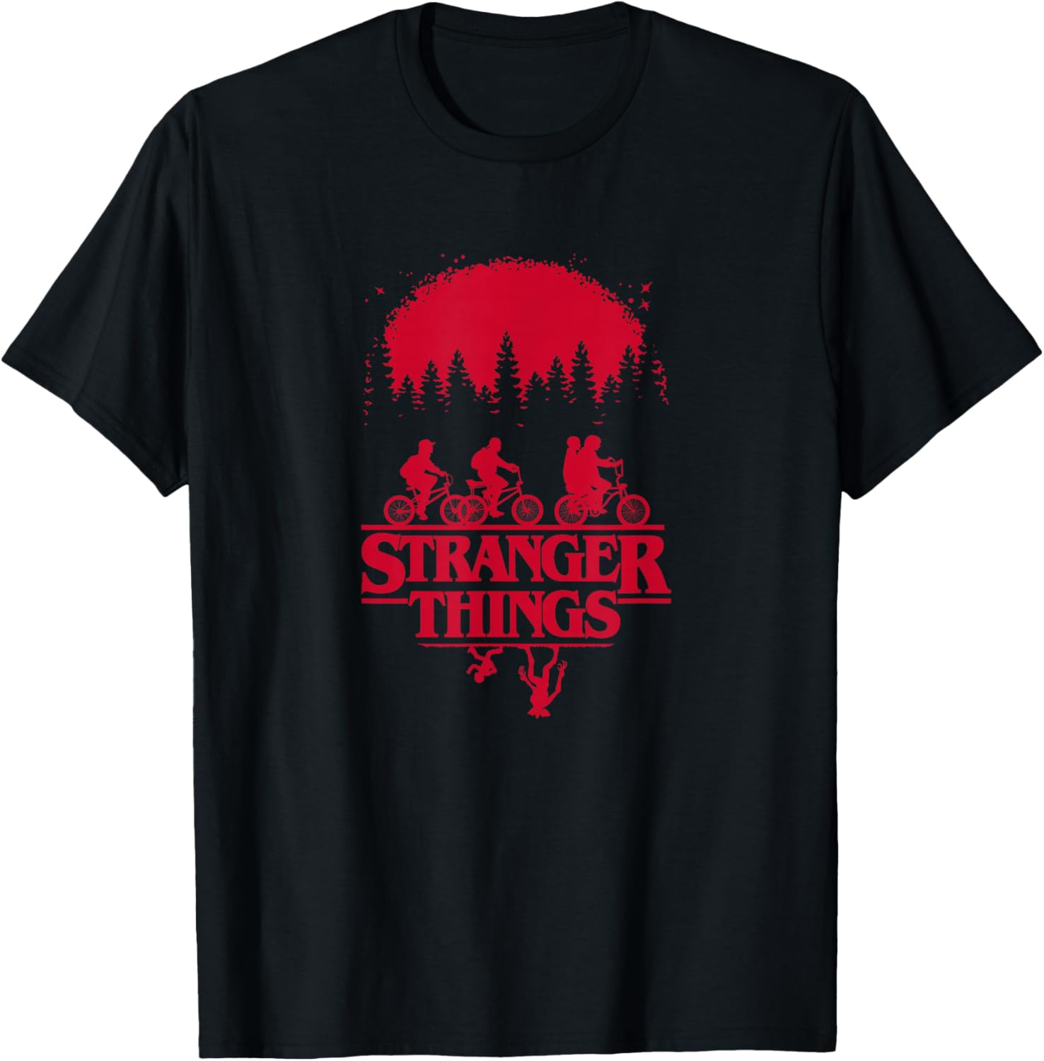 Stranger Things Upside Down Silhouette Group Shot T-Shirt for Fans - 4