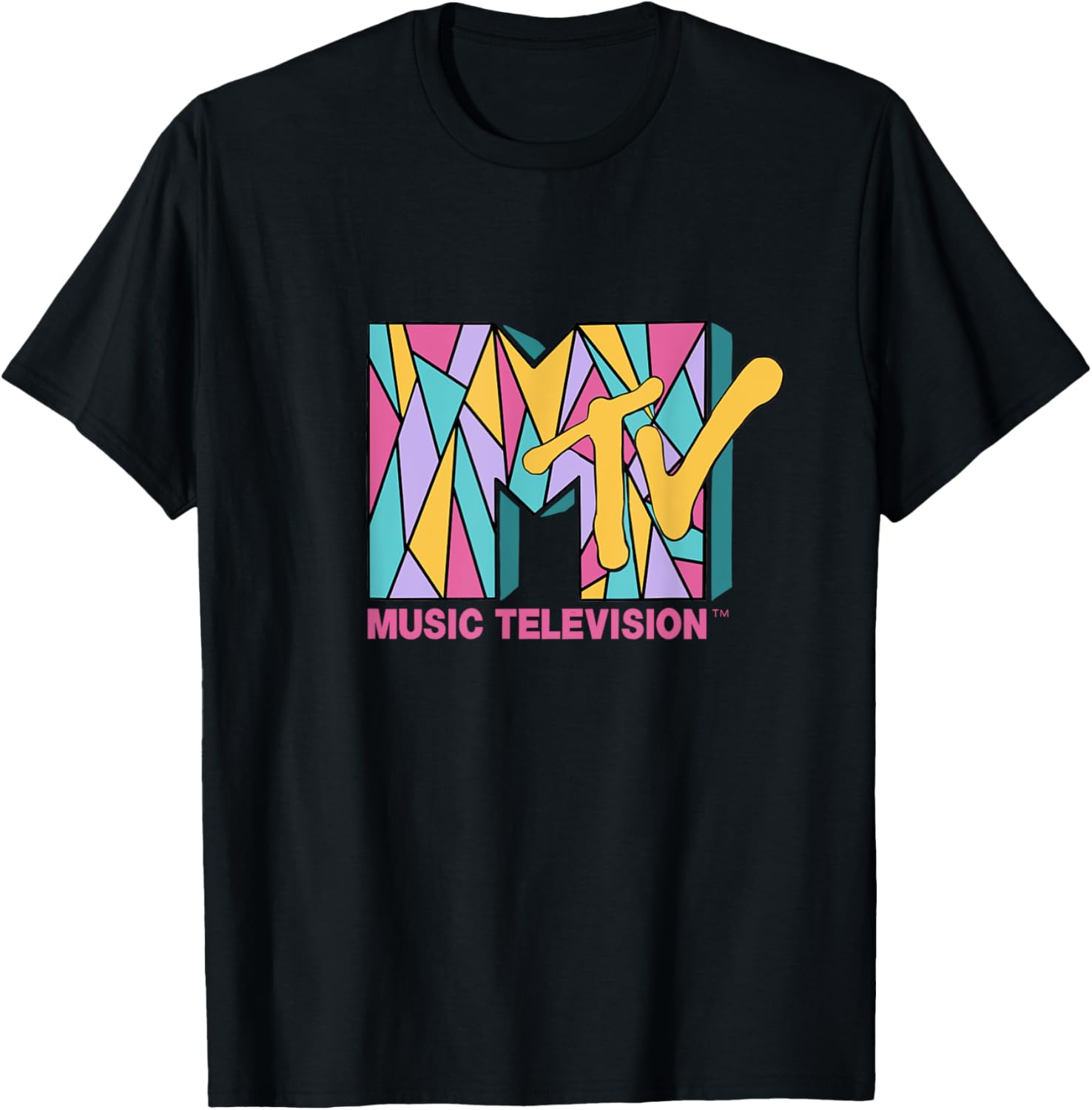 Mademark x MTV Colorful Mosaic Logo T-Shirt for Trendy Fashion Fans - 8