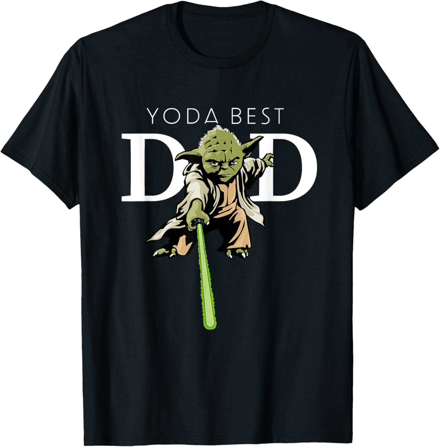 Star Wars Yoda Lightsaber Best Dad Father's Day T-Shirt for Dads - 9