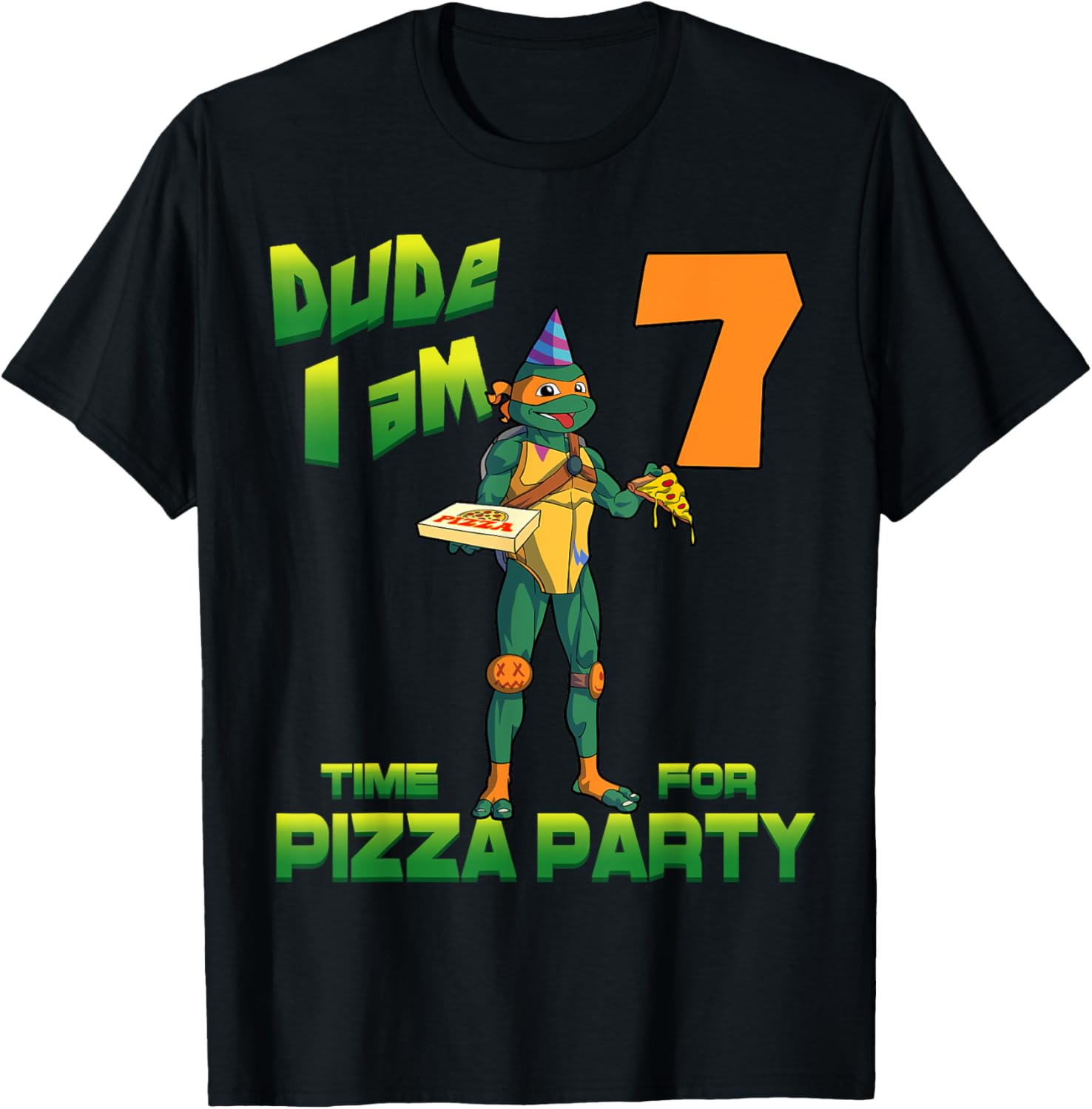 Mademark TMNT Michelangelo Pizza Party T-Shirt for 7 Year Olds - 10
