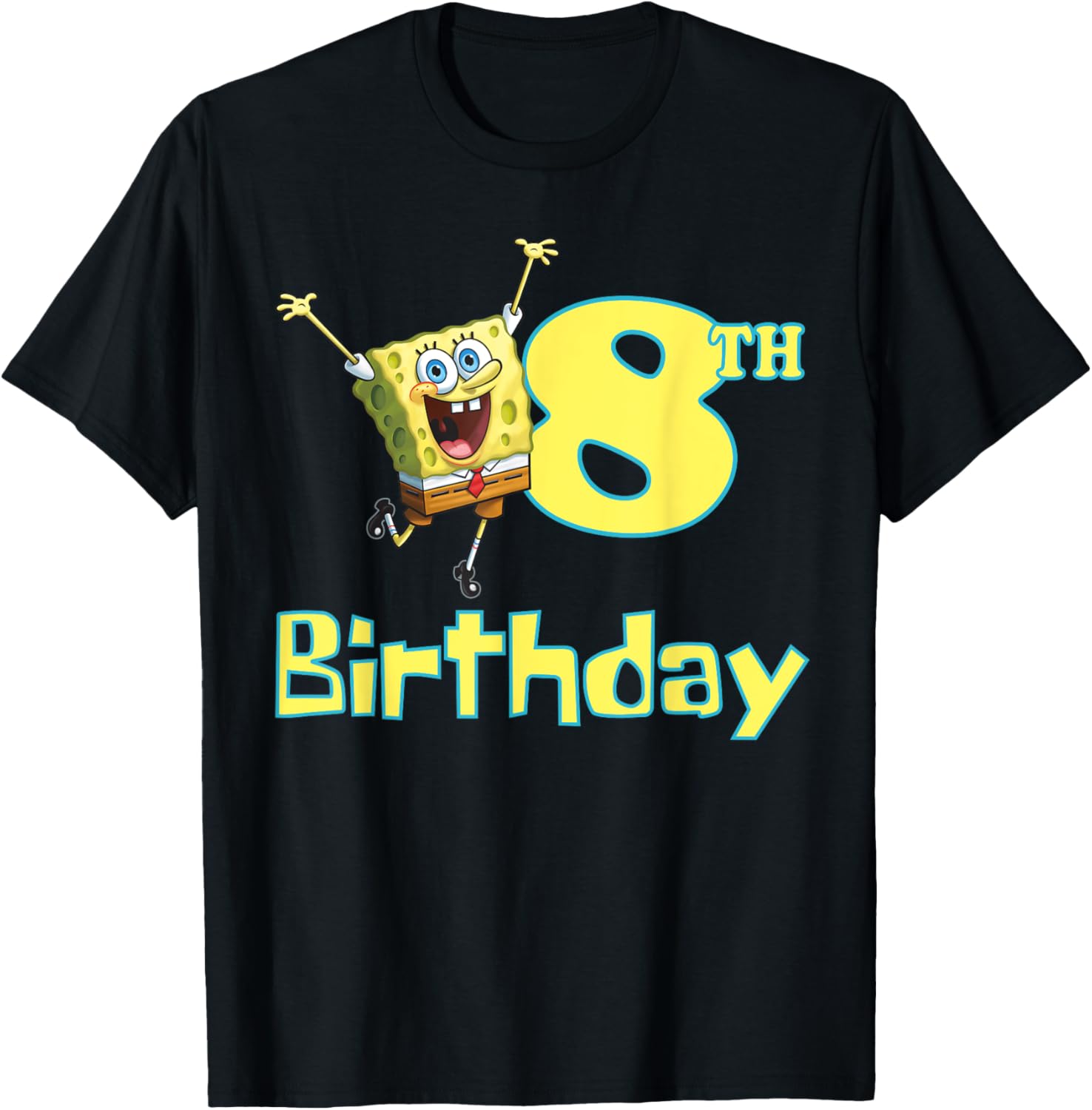 Mademark SpongeBob SquarePants 8th Birthday T-Shirt for Kids Fun Fashion - 5