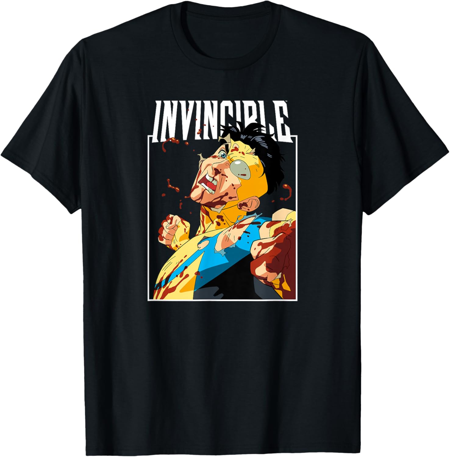 Invincible Battle Damaged Logo T-Shirt for Fans of Action and Adventure - 3