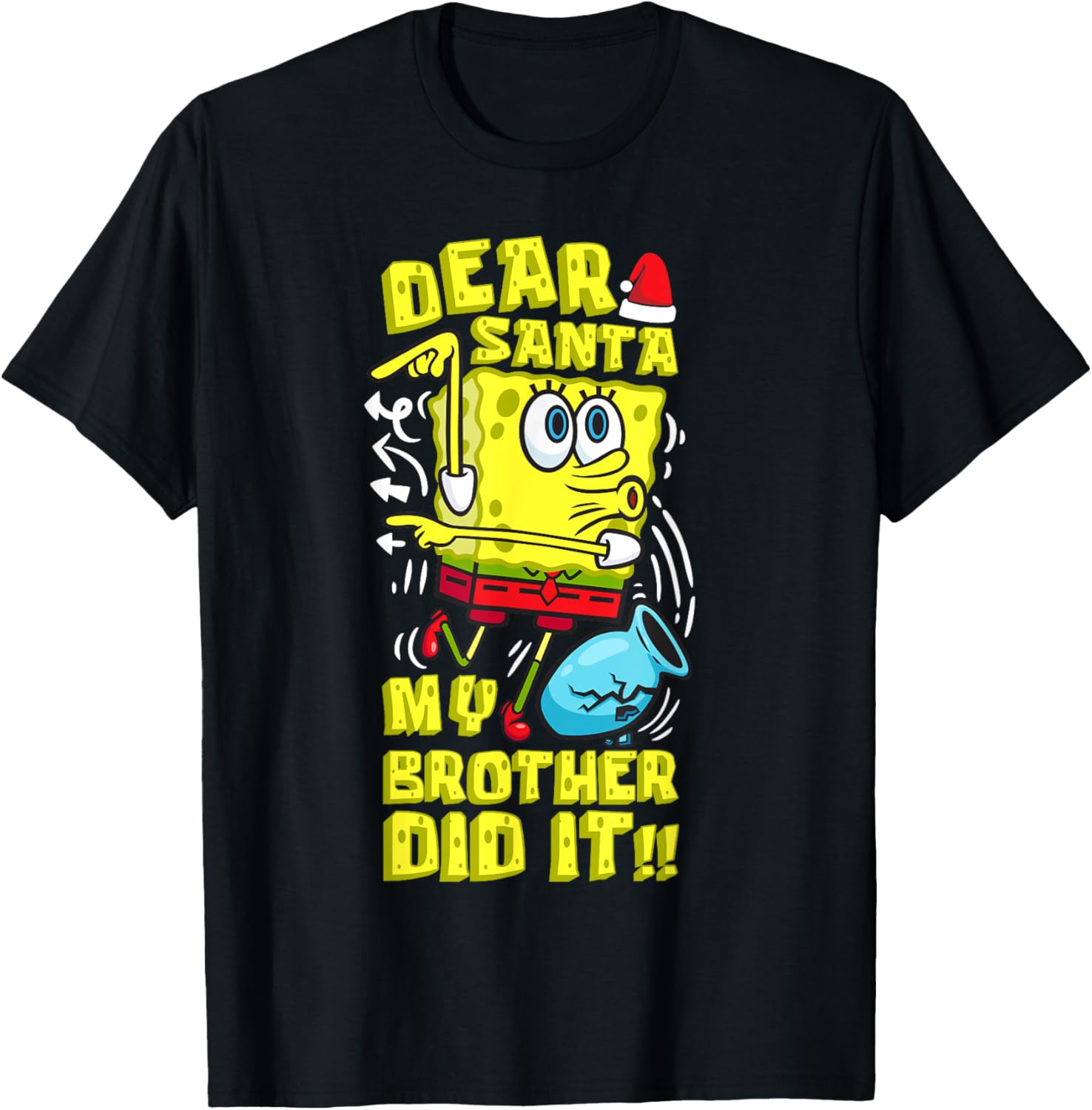 SpongeBob Christmas Dear Santa T-Shirt for Siblings Fun Humor - 6