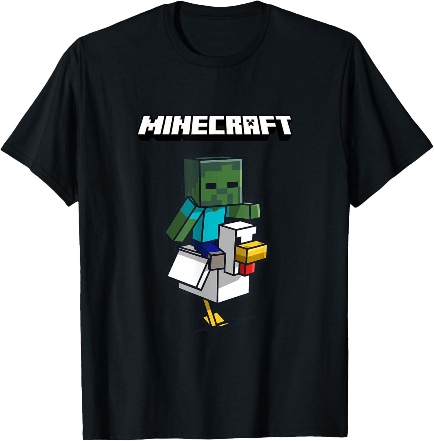 Cool Minecraft Zombie Ride Chicken Jockey T-Shirt for Gamers and Fans - 15