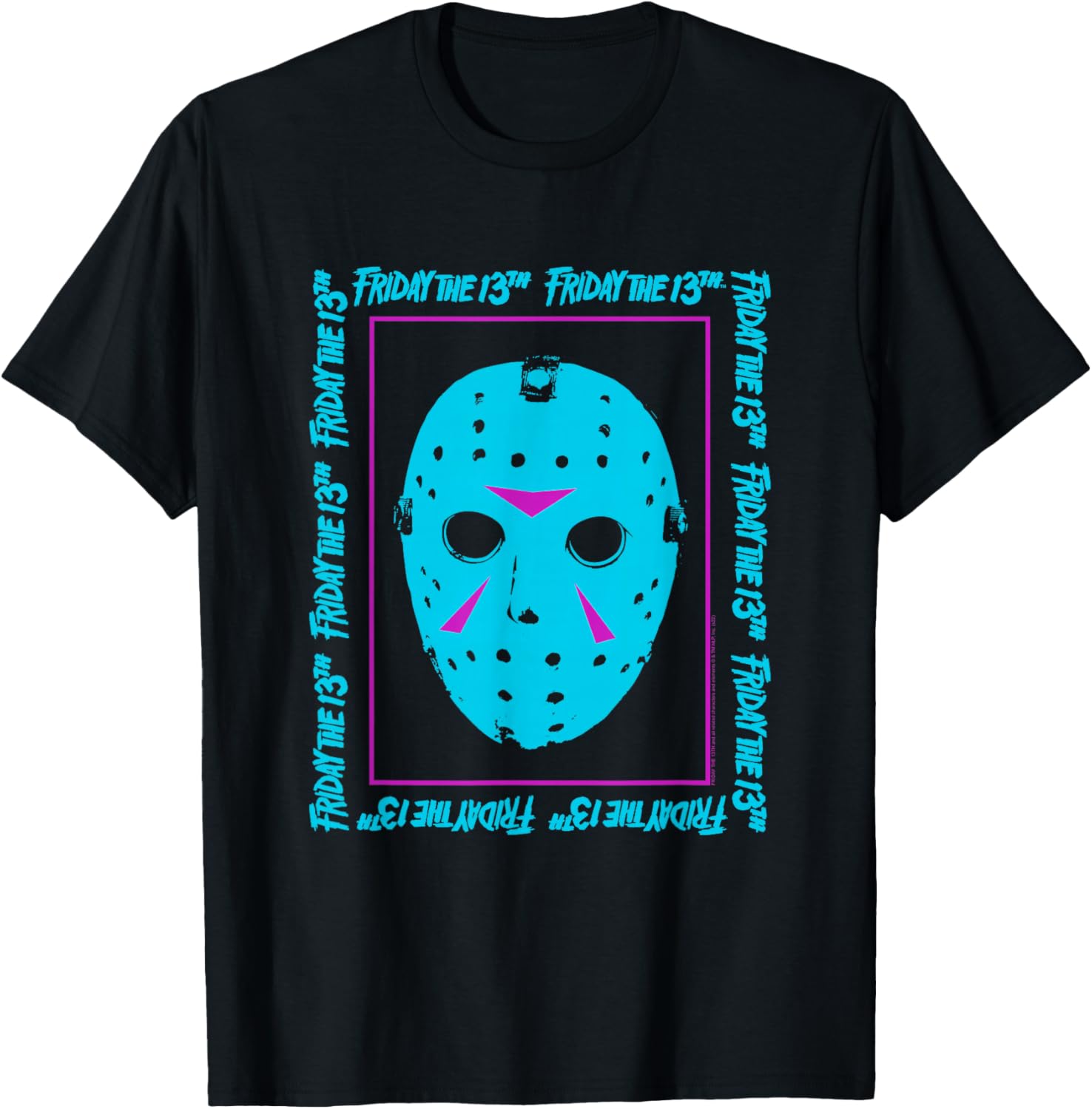 Ripple Junction Friday the 13th 1980 Blue Mask Frame T-Shirt for Fans - 5