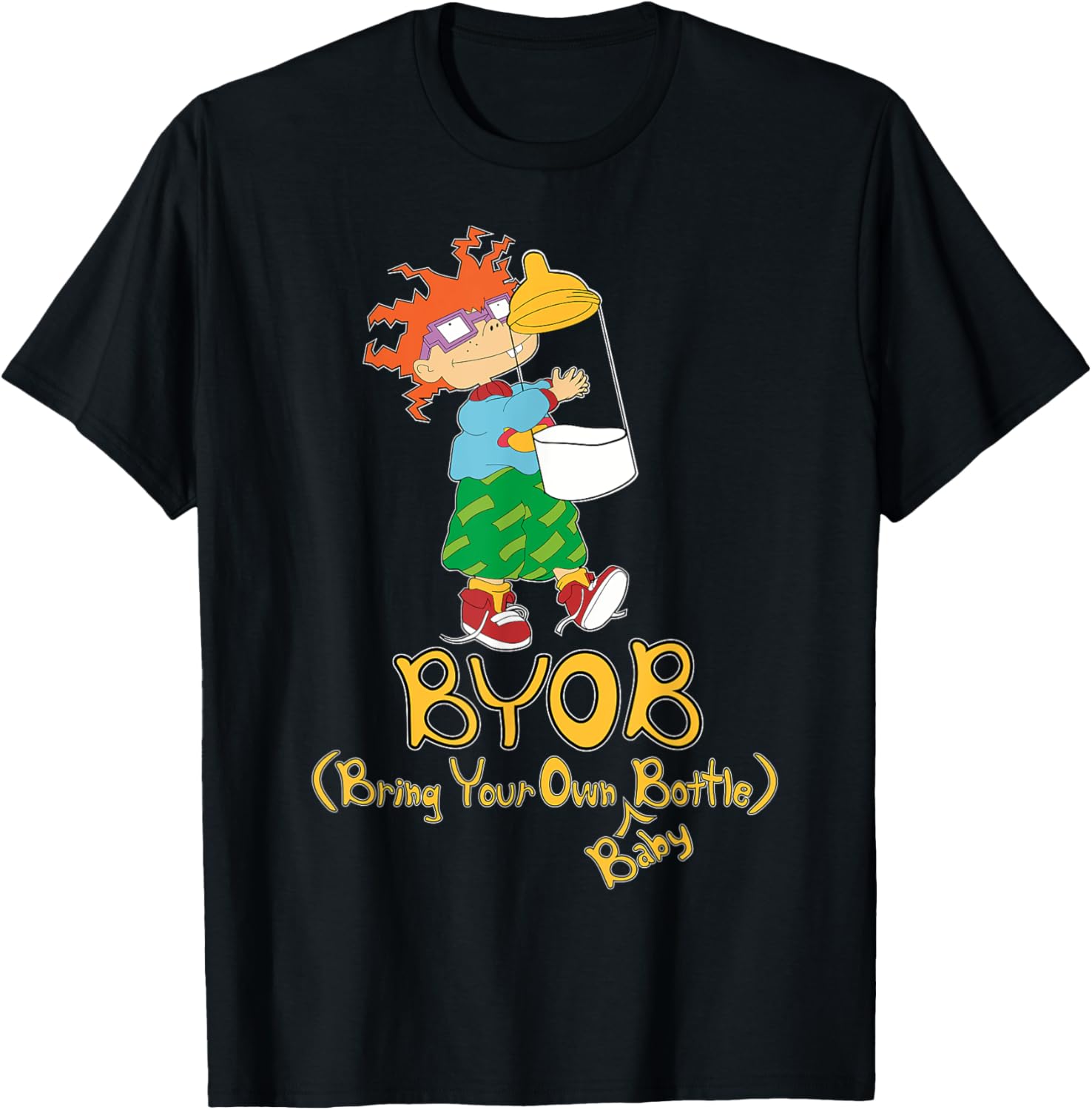 Mademark Rugrats Chuckie BYOB Bring Your Own Baby Bottle T-Shirt - 1