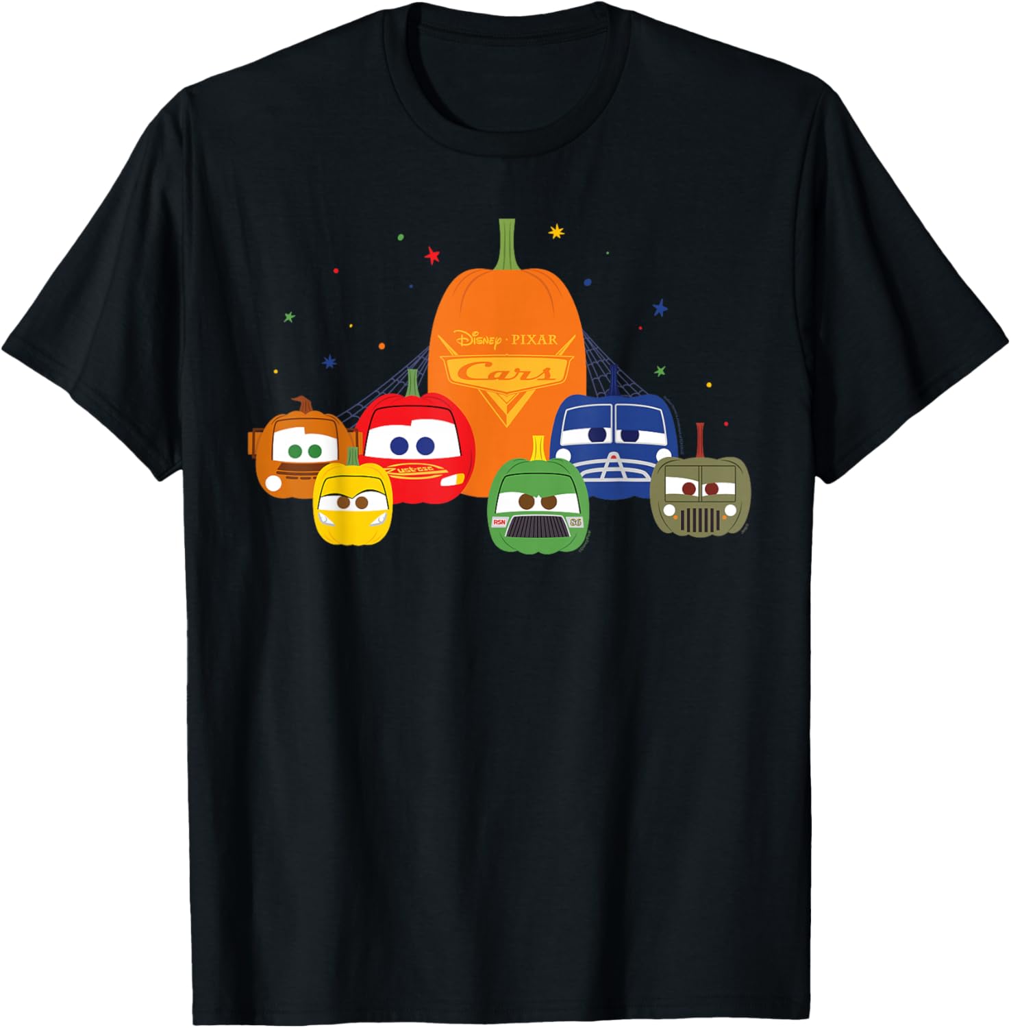 Disney Pixar Cars Halloween Pumpkin Group T-Shirt for Kids and Families - 9