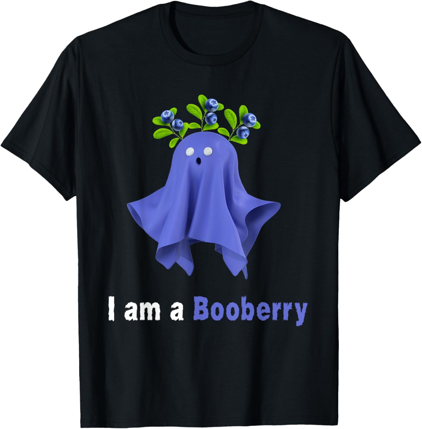 Funny Halloween Blueberry Ghost Pun T-Shirt for Kids and Adults - 1