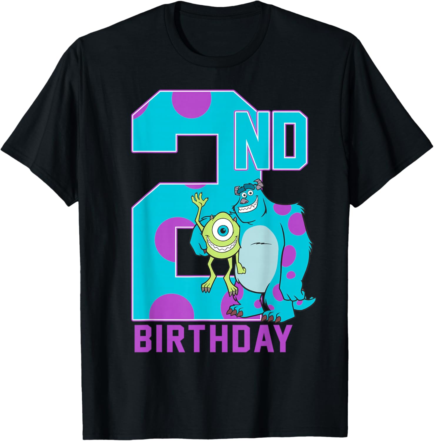 Disney Pixar Monsters Inc Mike and Sully 2nd Birthday T-Shirt for Kids - 7