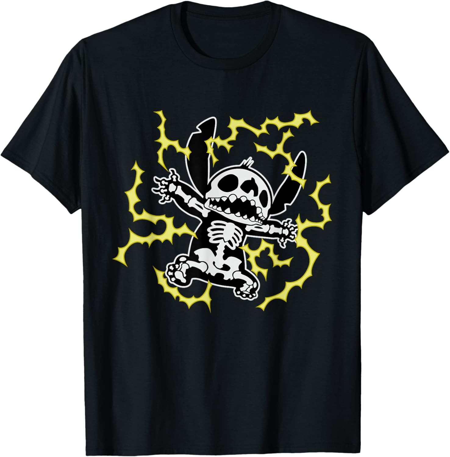 Disney Stitch Skeleton Halloween T-Shirt for Fun and Festive Celebrations - 3