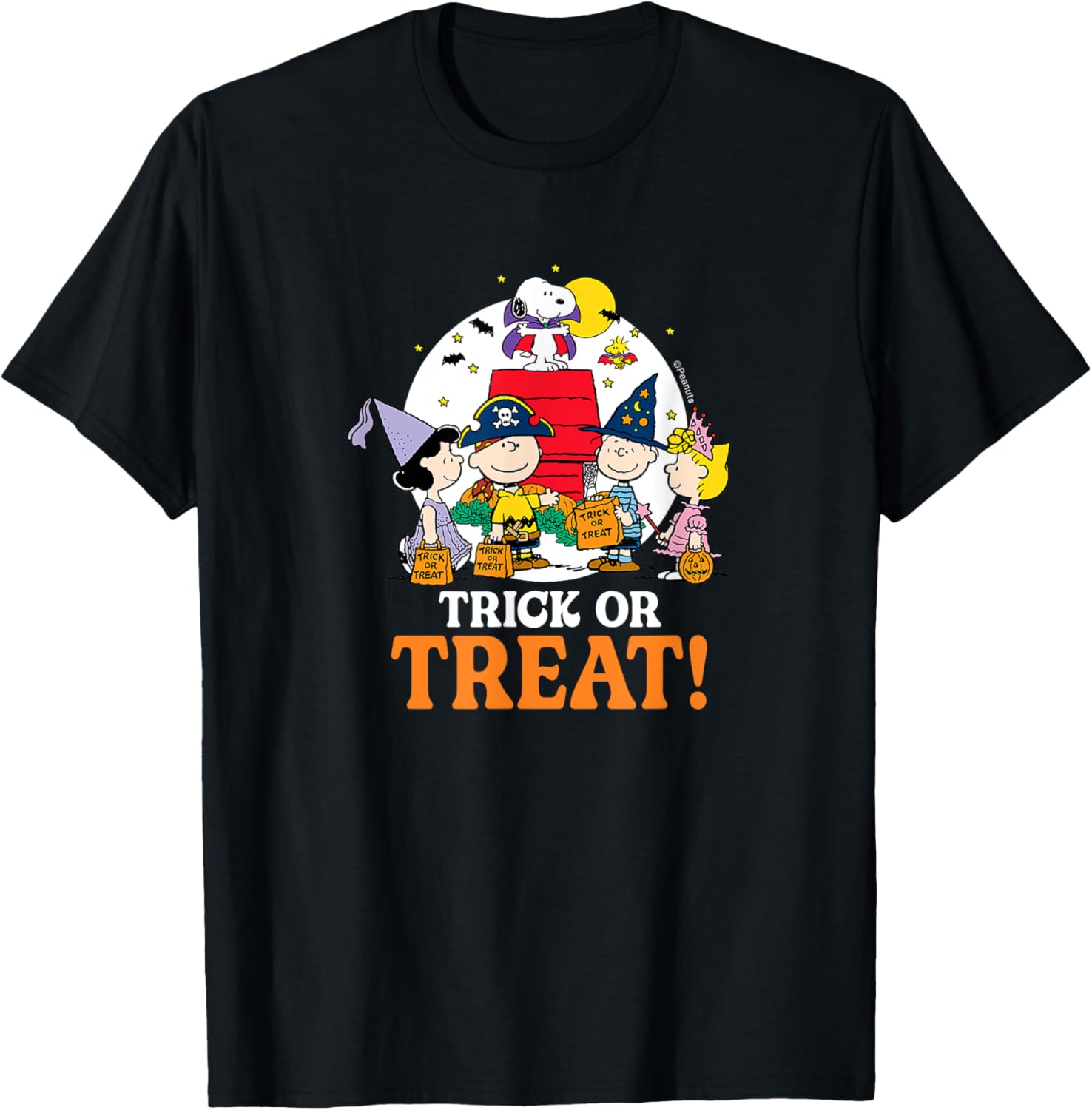 Peanuts Halloween Trick or Treat Moonlight T-Shirt for Fun Celebrations - 6