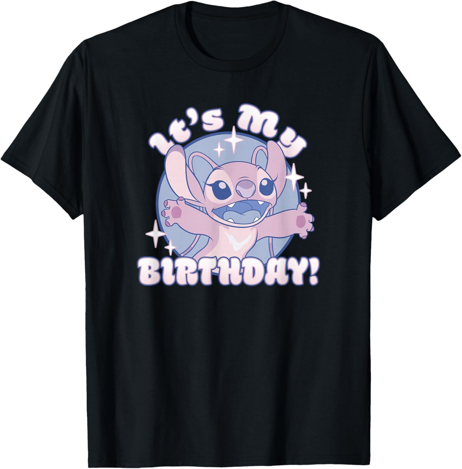 Disney Lilo & Stitch Angel It's My Birthday Retro Sparkle T-Shirt - 1