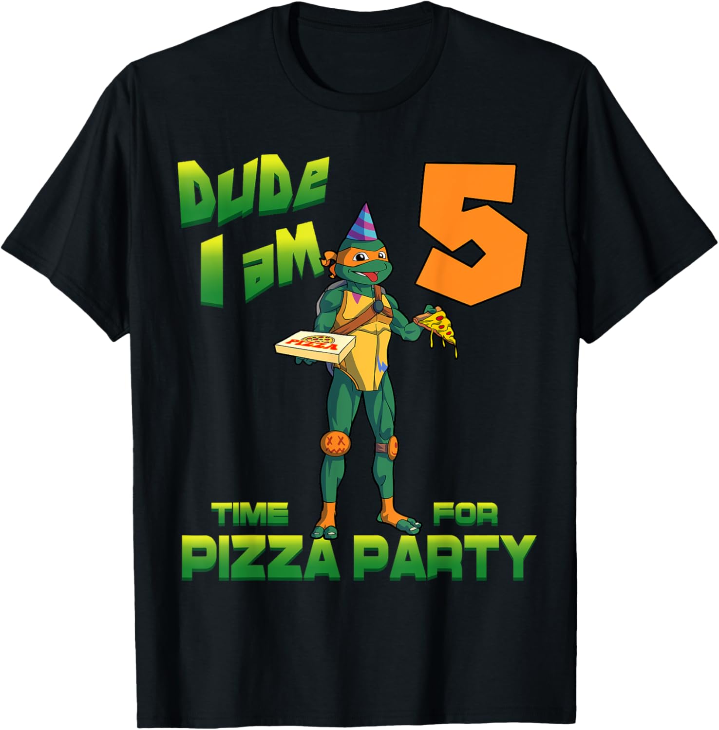 Mademark Teenage Mutant Ninja Turtles Michelangelo Pizza Party T-Shirt - 21