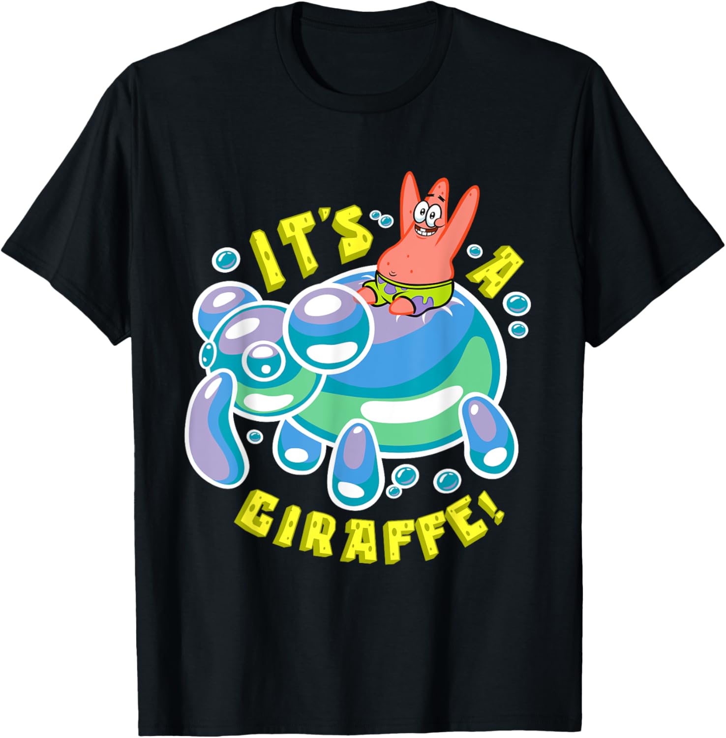 Mademark SpongeBob Patrick Star Riding Balloon Giraffe T-Shirt - 6