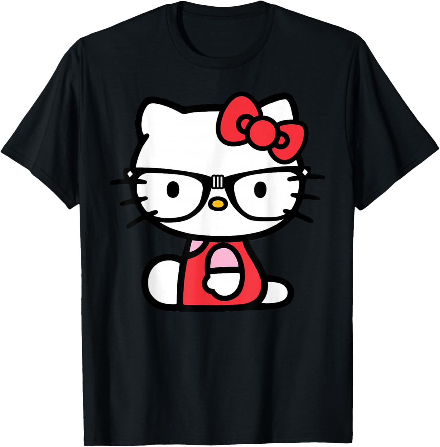Cute Hello Kitty Nerd Glasses T-Shirt for Stylish Fans of Kawaii Fashion - 3