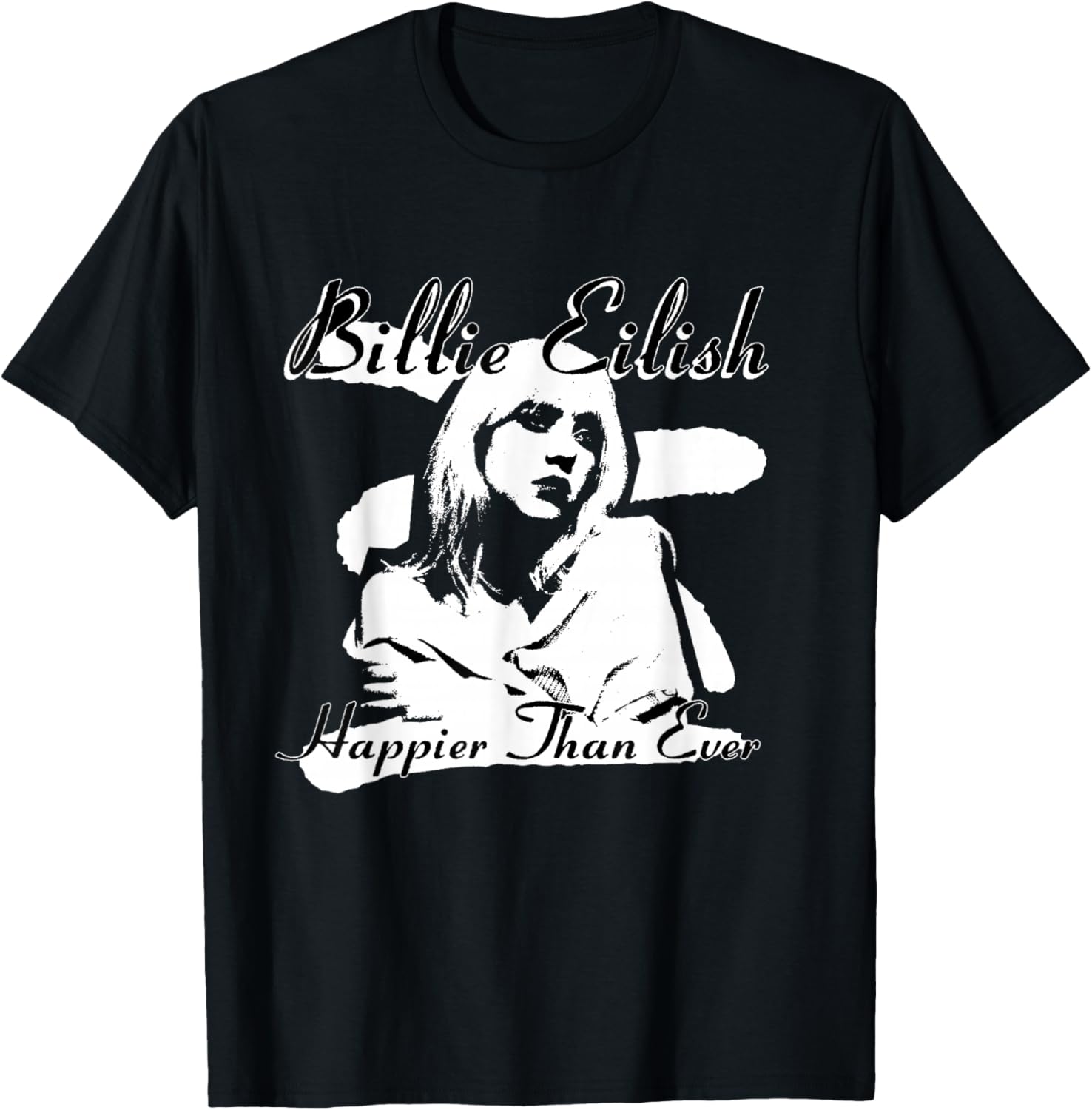 Billie Eilish Happier Than Ever Black T-Shirt for Music Fans and Fashionistas - 1