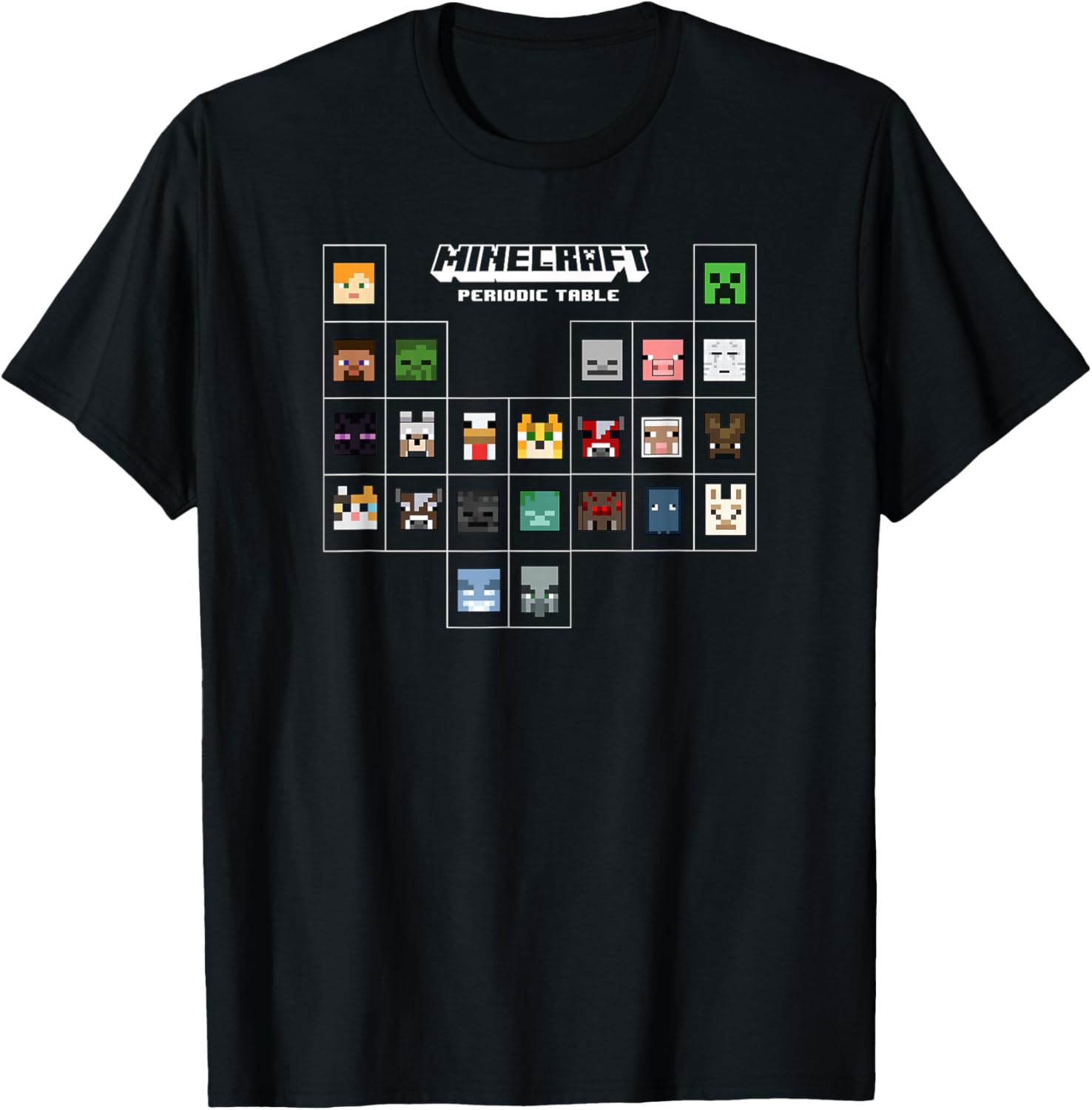 Minecraft Periodic Table Character Group T-Shirt for Fans and Gamers - 6